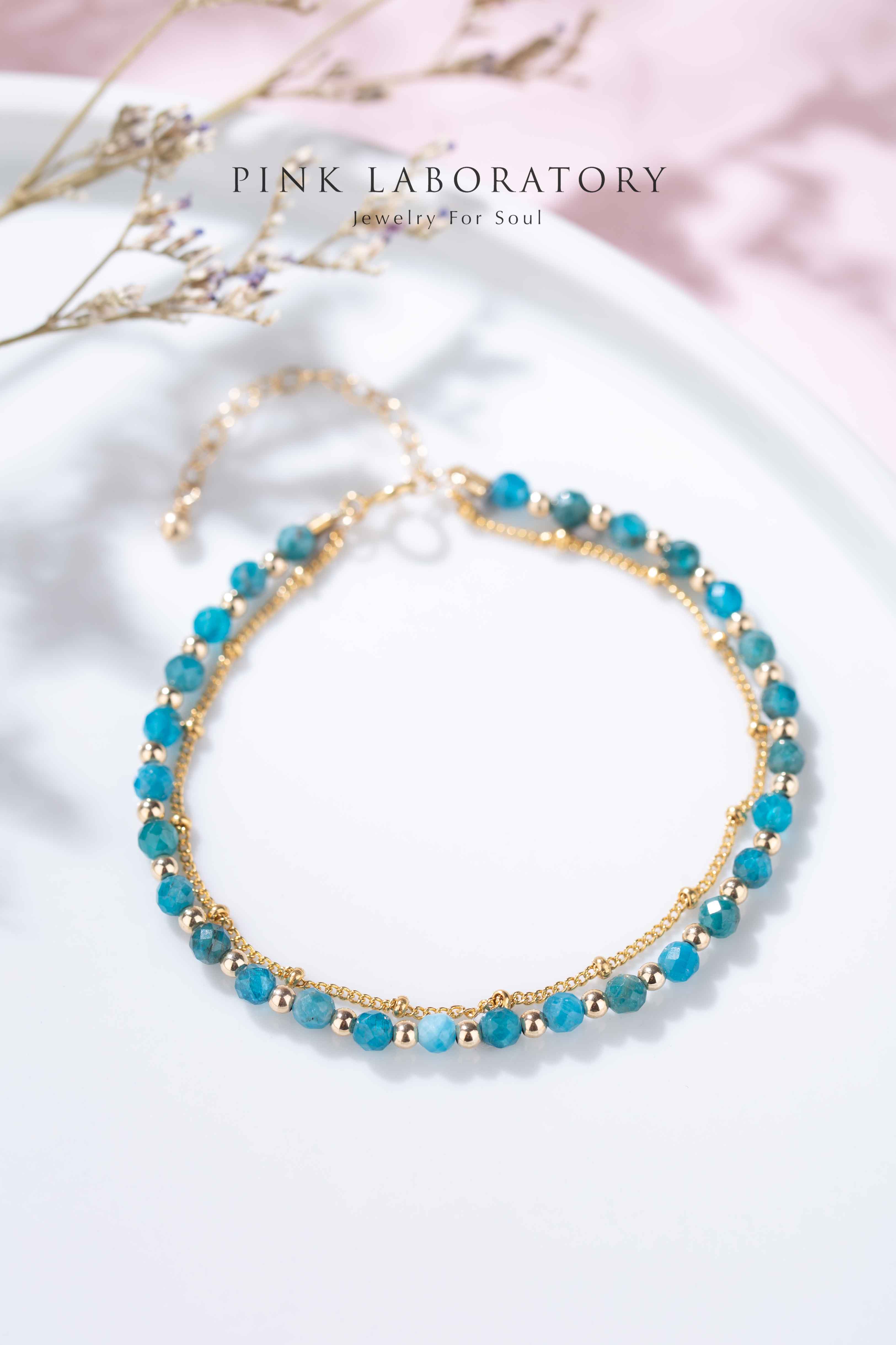 磷灰石14K包金極細手鍊|字母客製