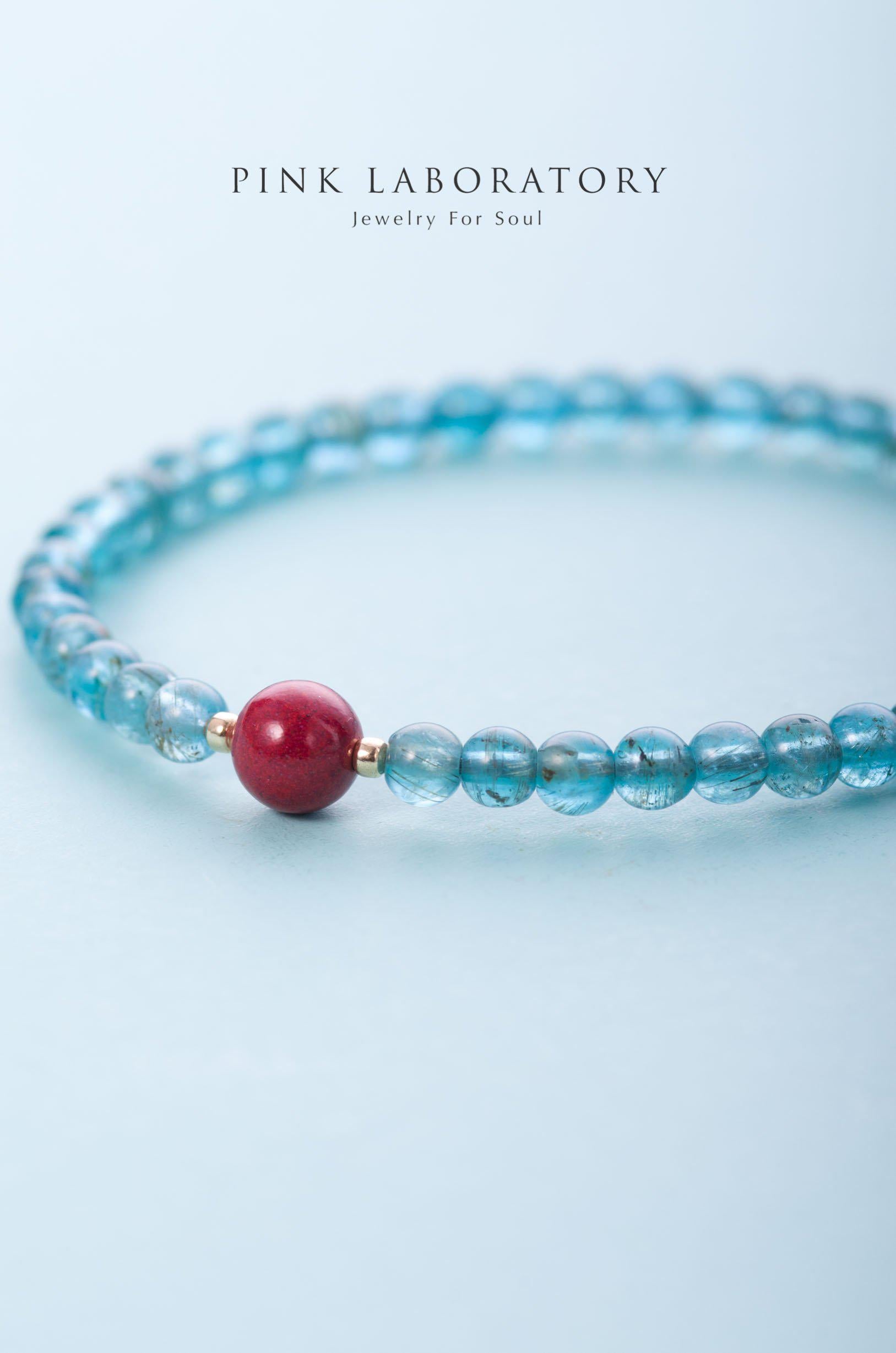 磷灰石4mm手鏈 | 紫金砂硃砂 - Pink Laboratory