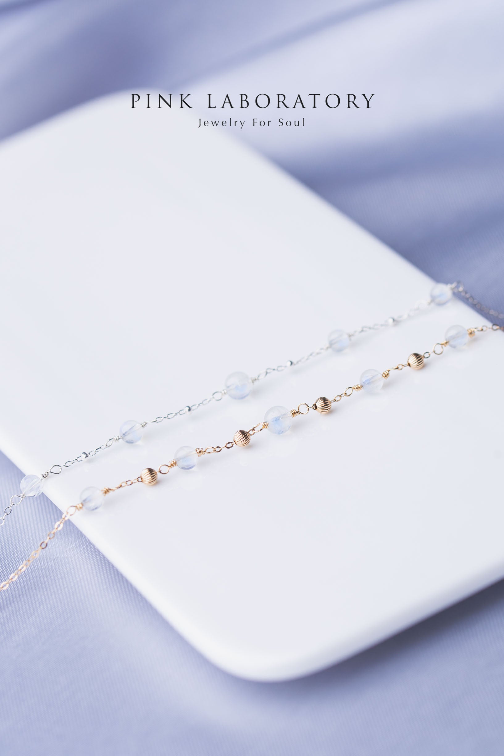 藍光月光石手鍊 | 14K包金