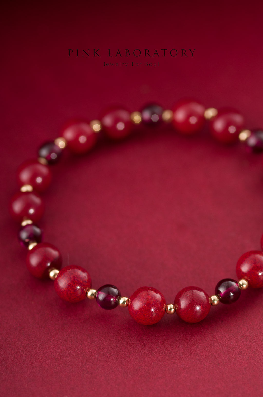 硃砂石榴石14KGF手鏈