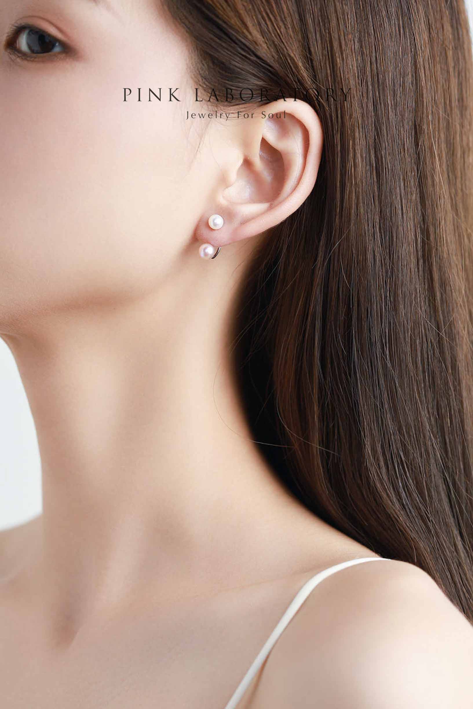 天然淡水珍珠925純銀精鍍亮澤白金耳環