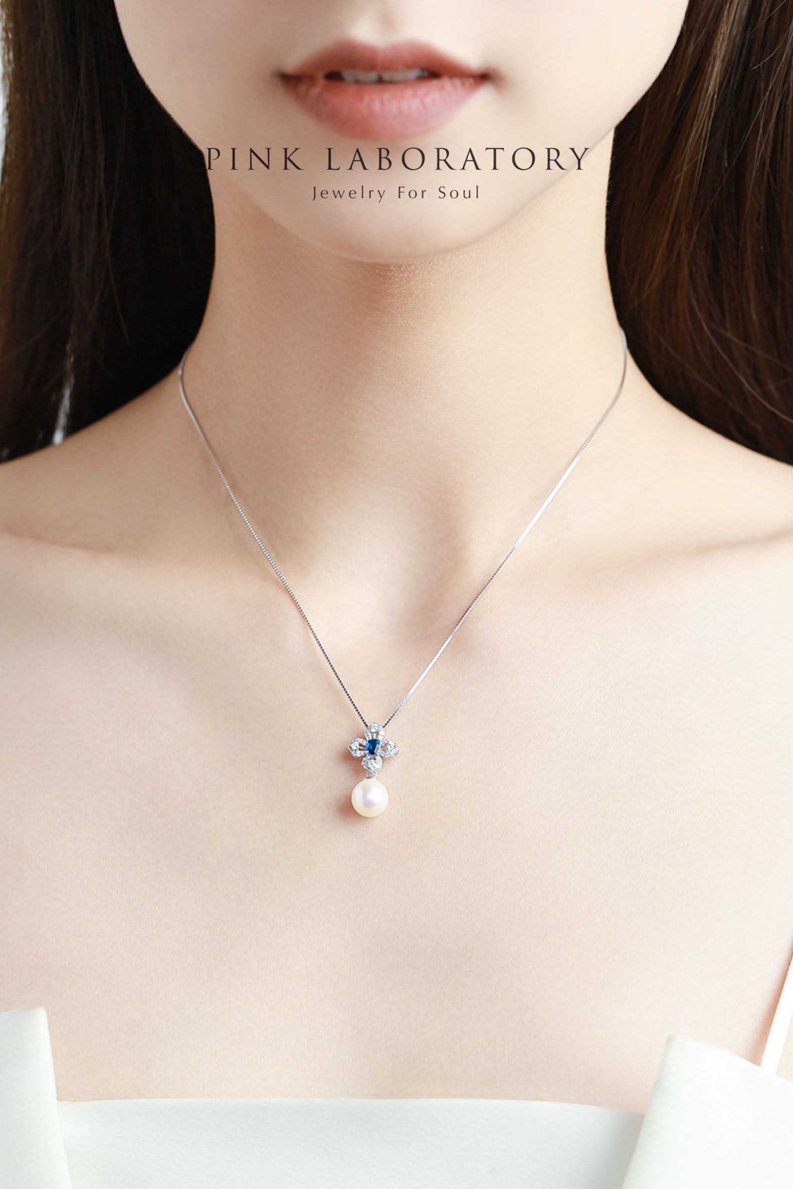 正圓天然淡水珍珠925純銀精鍍亮澤白金項鍊