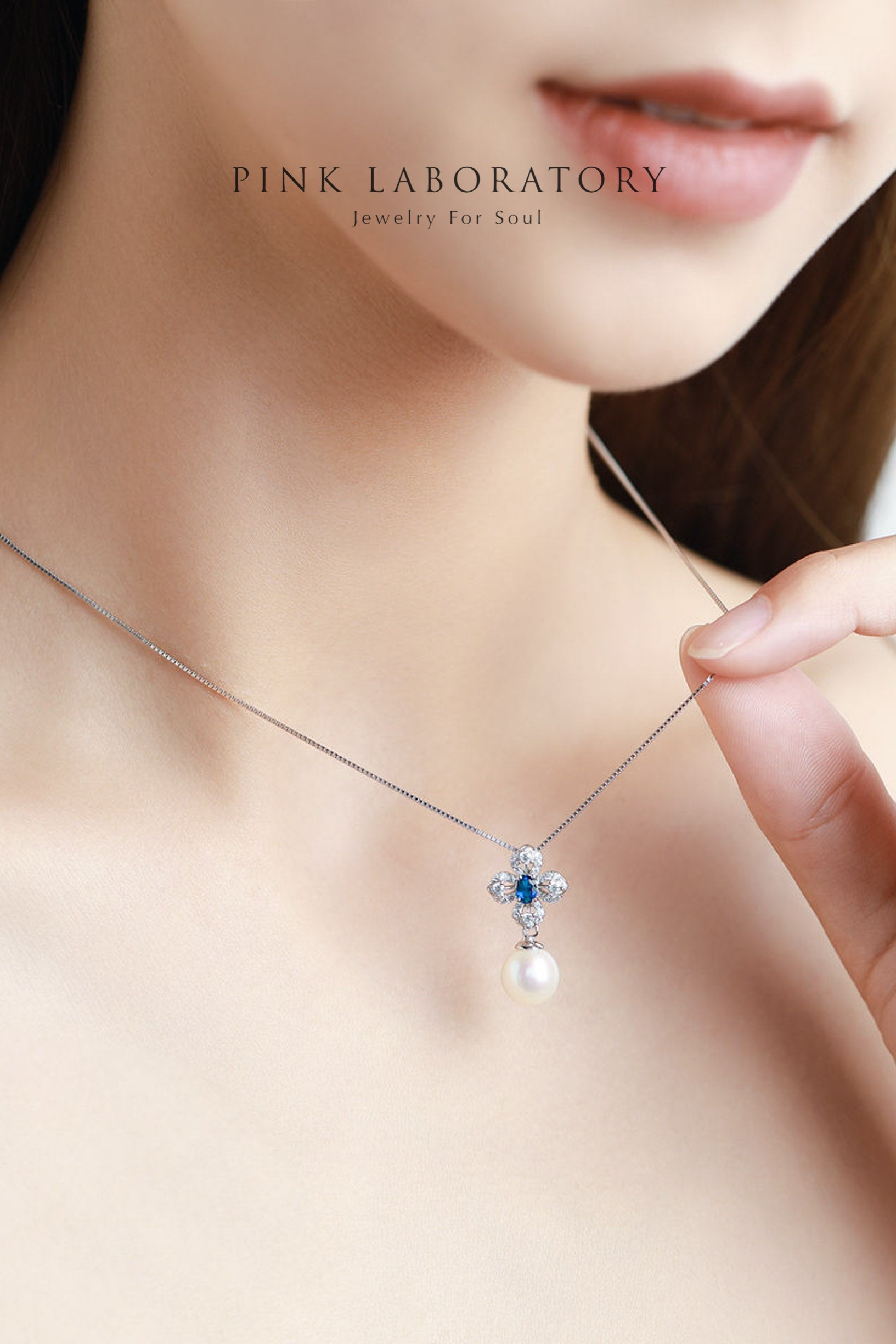 正圓天然淡水珍珠925純銀精鍍亮澤白金項鍊