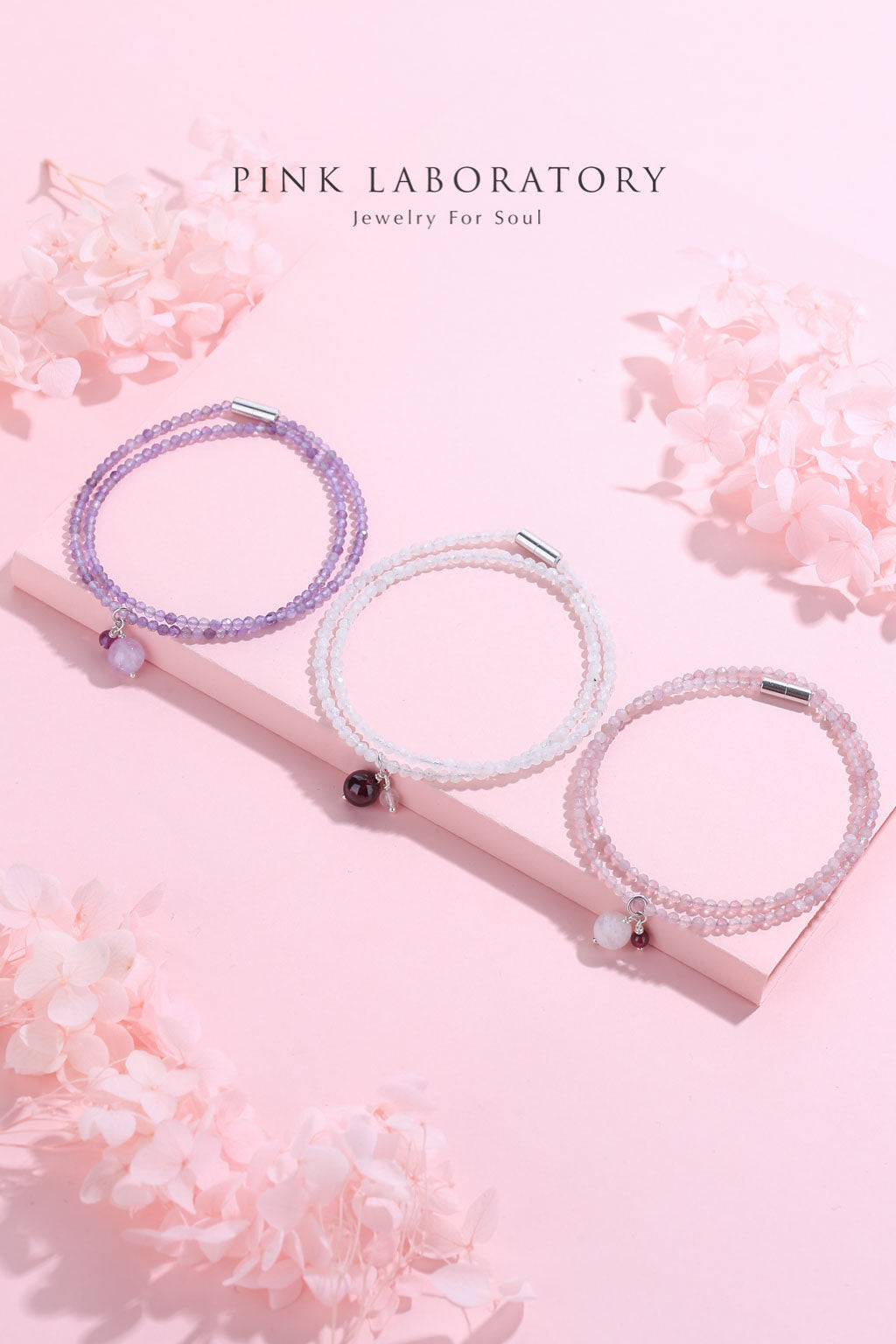 月亮石石榴石925純銀項鍊