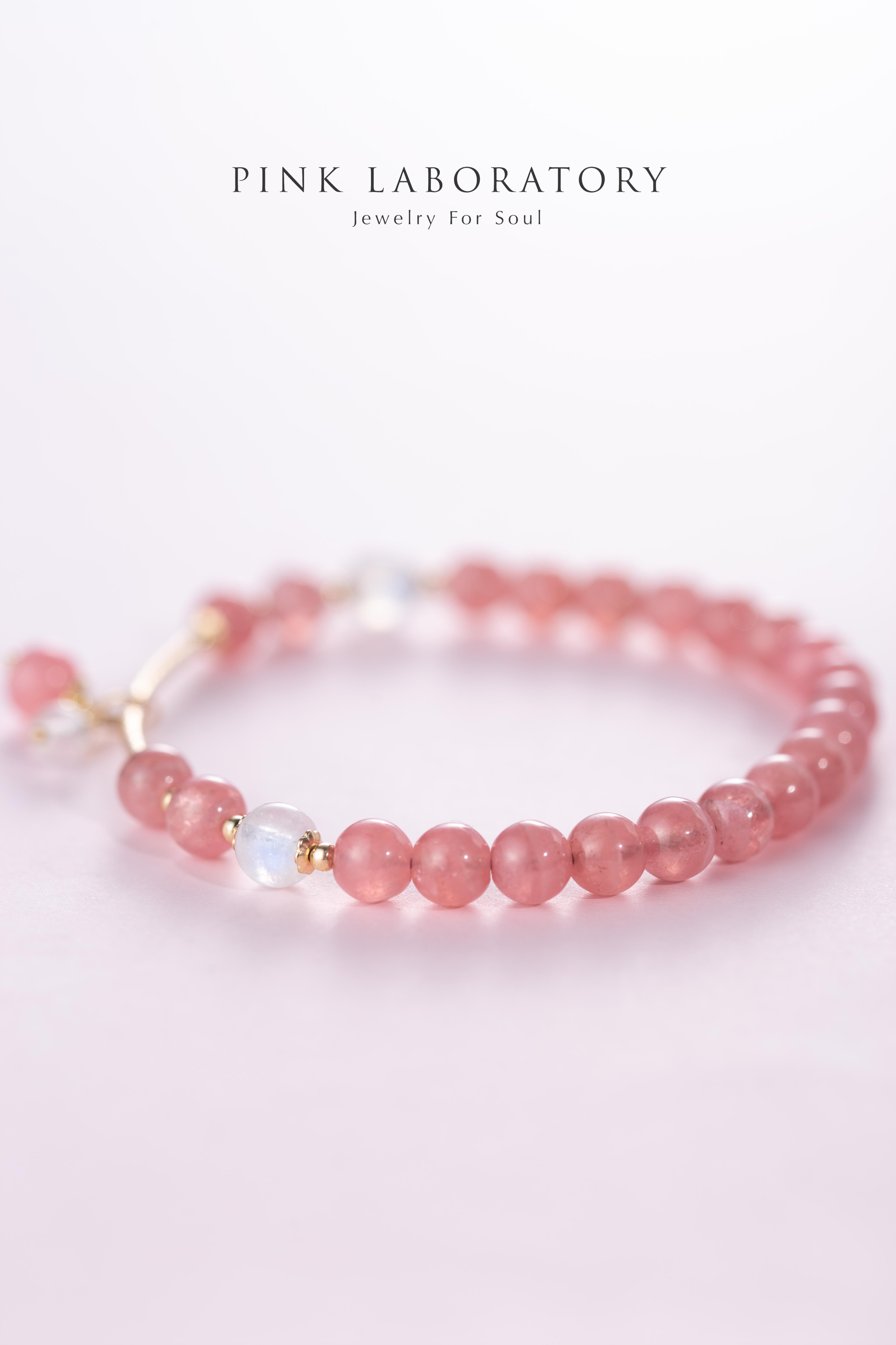 冰種紅紋石月光石14KGF手鍊