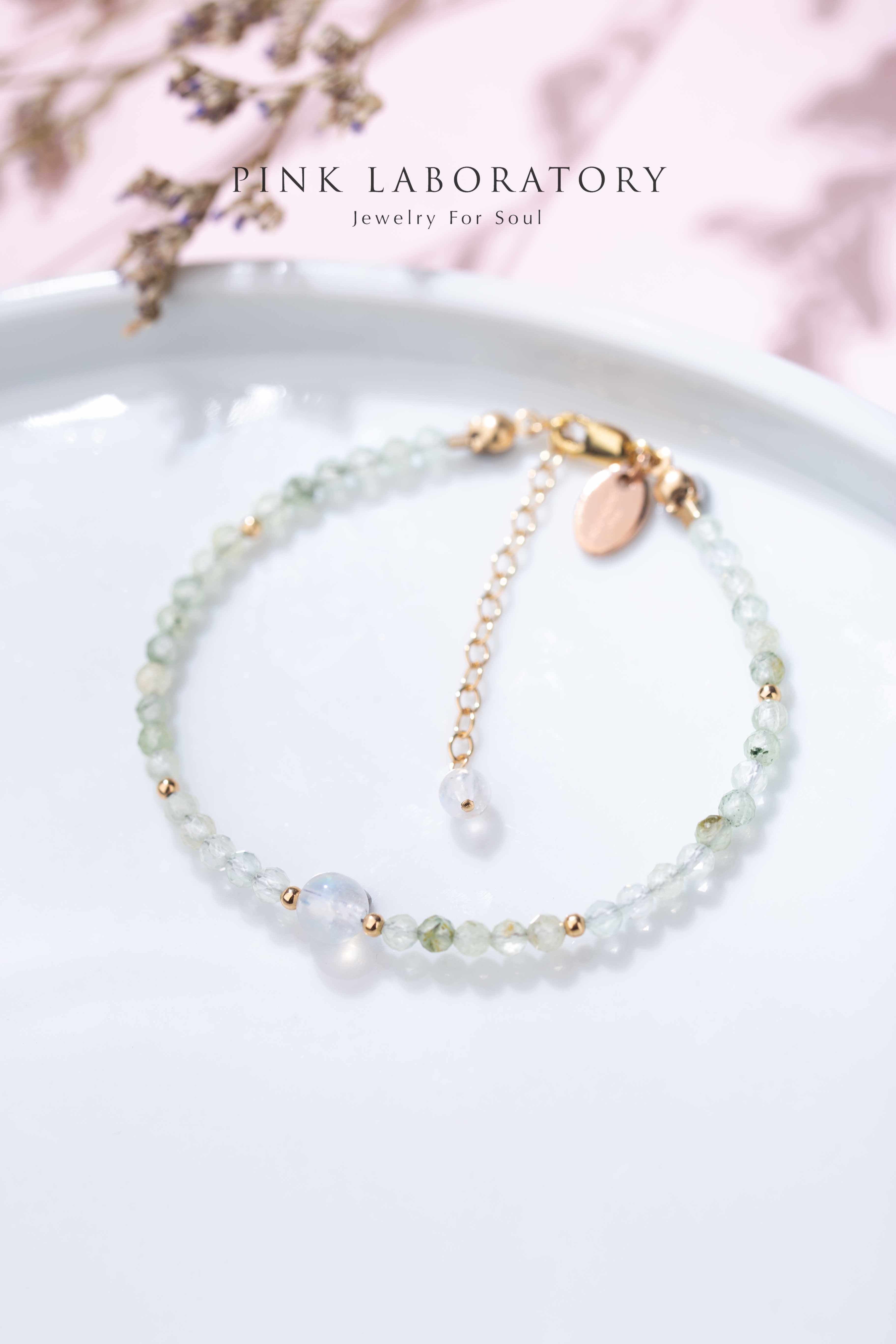 葡萄石月亮石14KGF手鍊 - Pink Laboratory