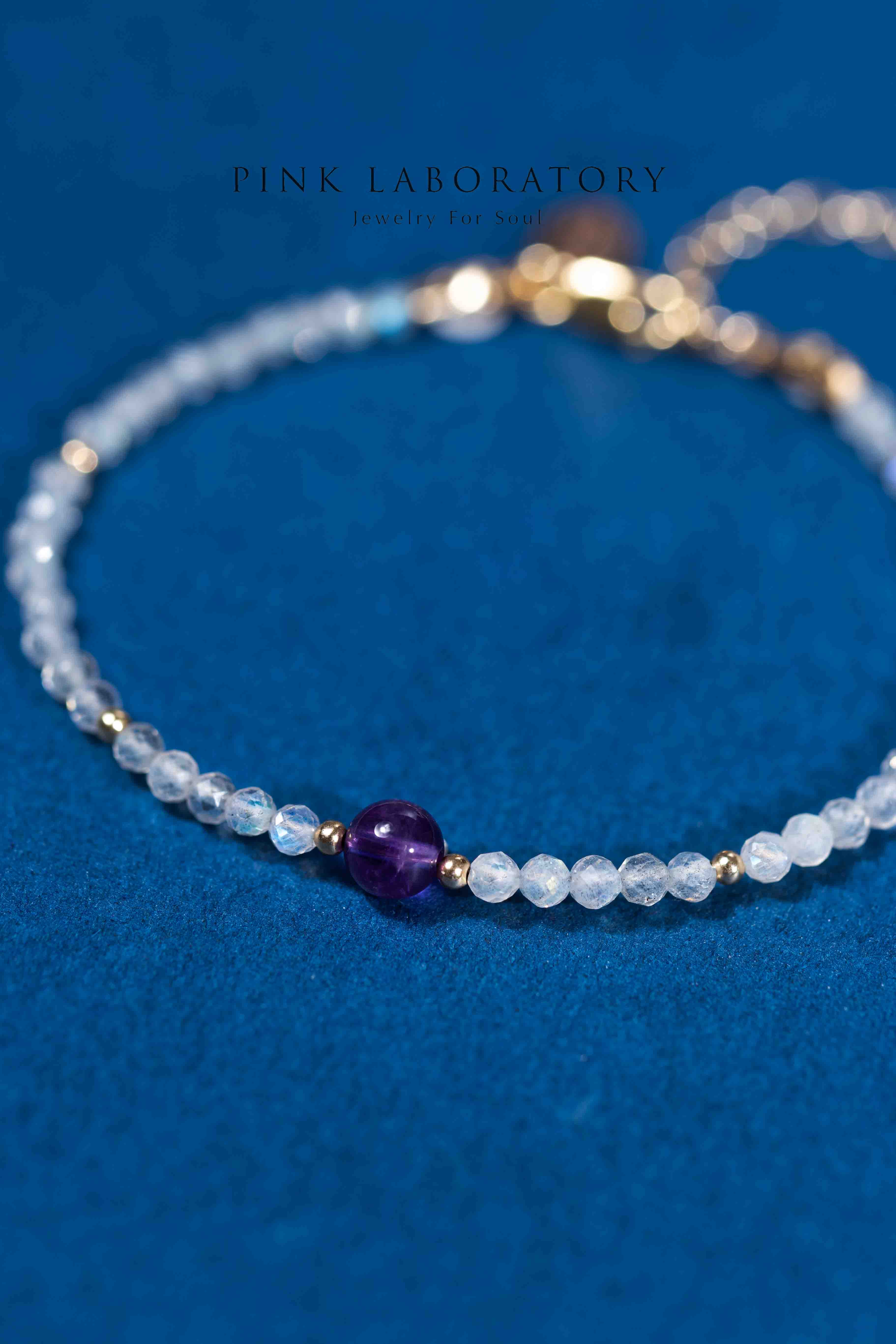 拉長石紫水晶14KGF手鍊