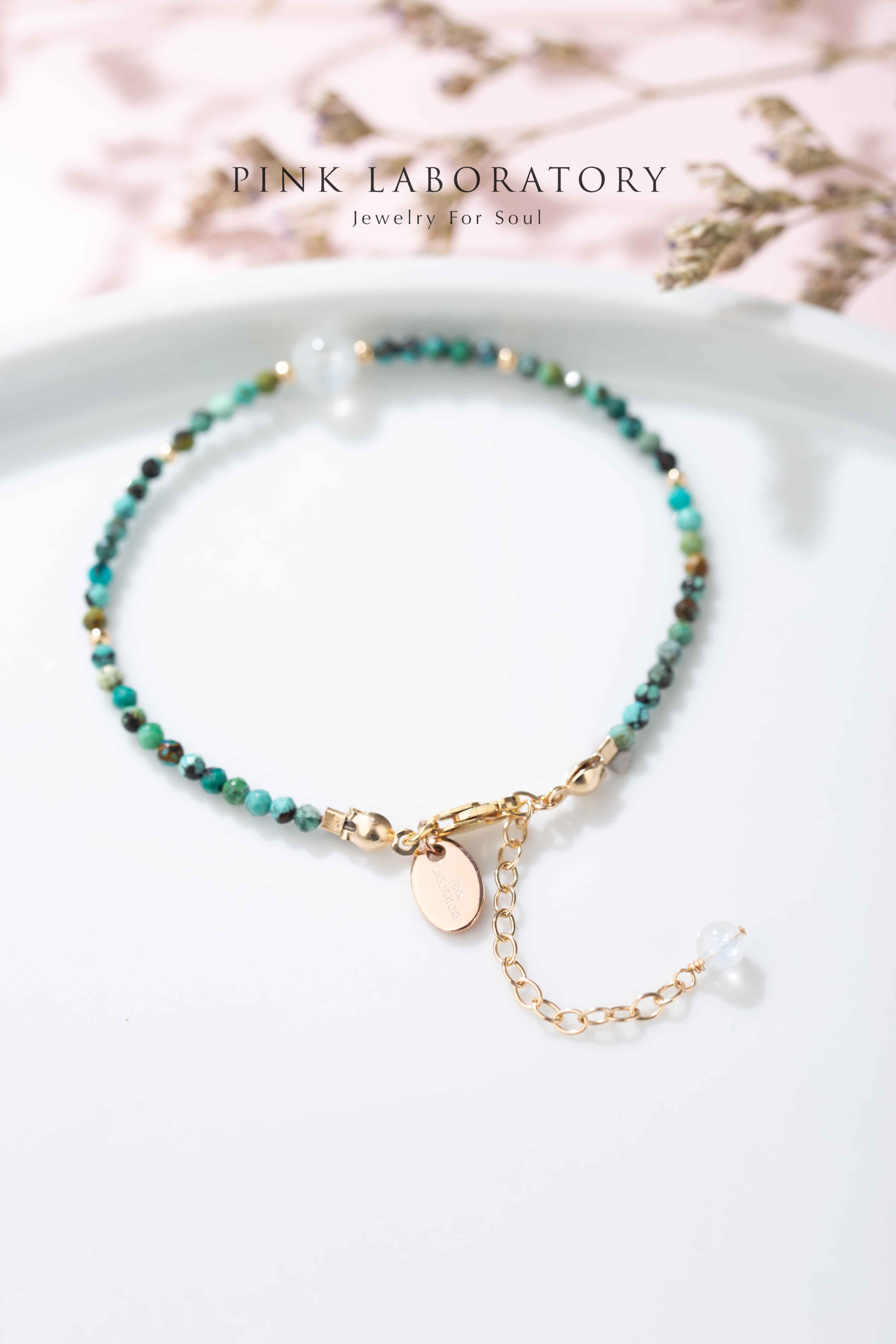 非洲綠松石月亮石14KGF手鍊