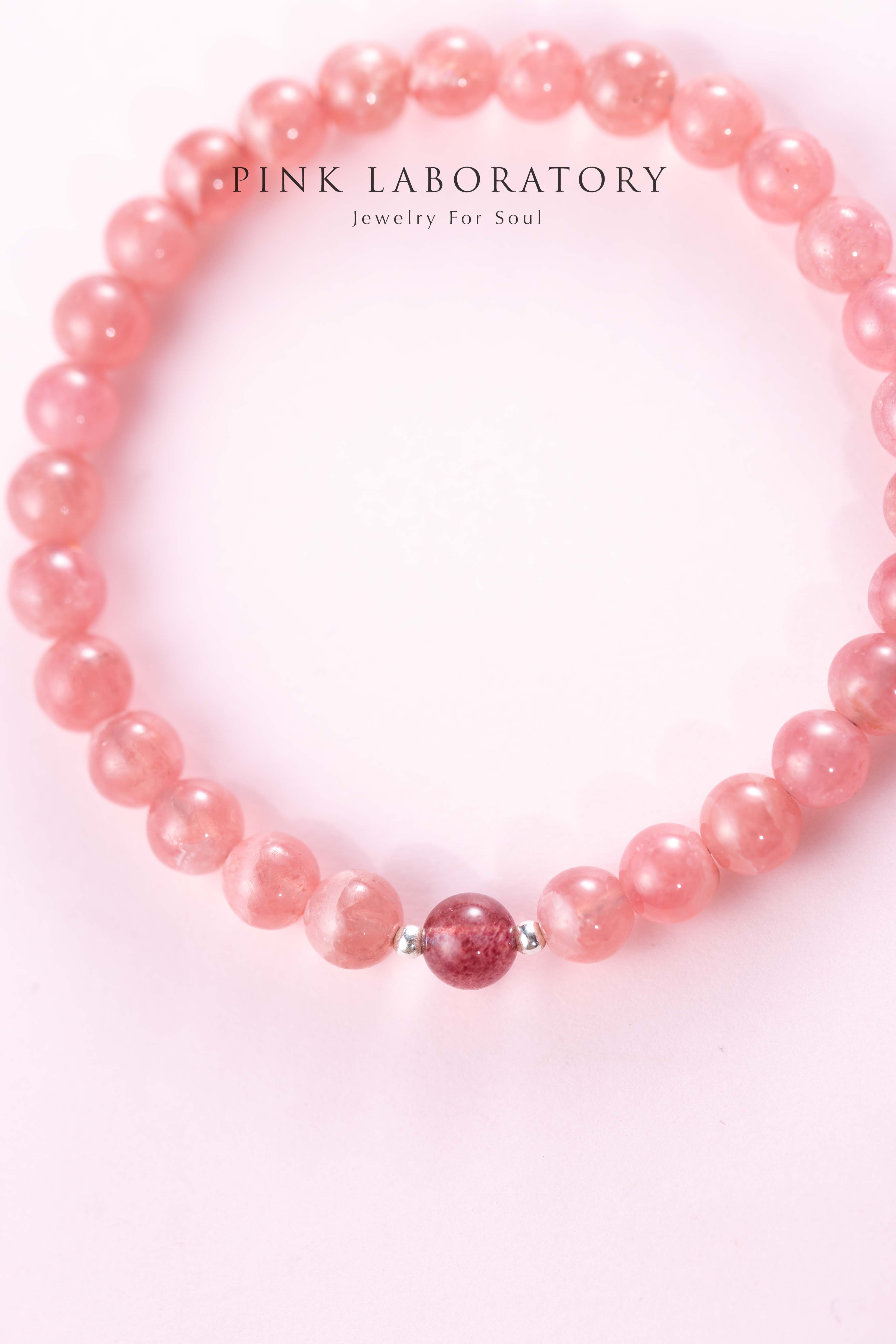 冰種紅紋石草莓晶925純銀手鍊