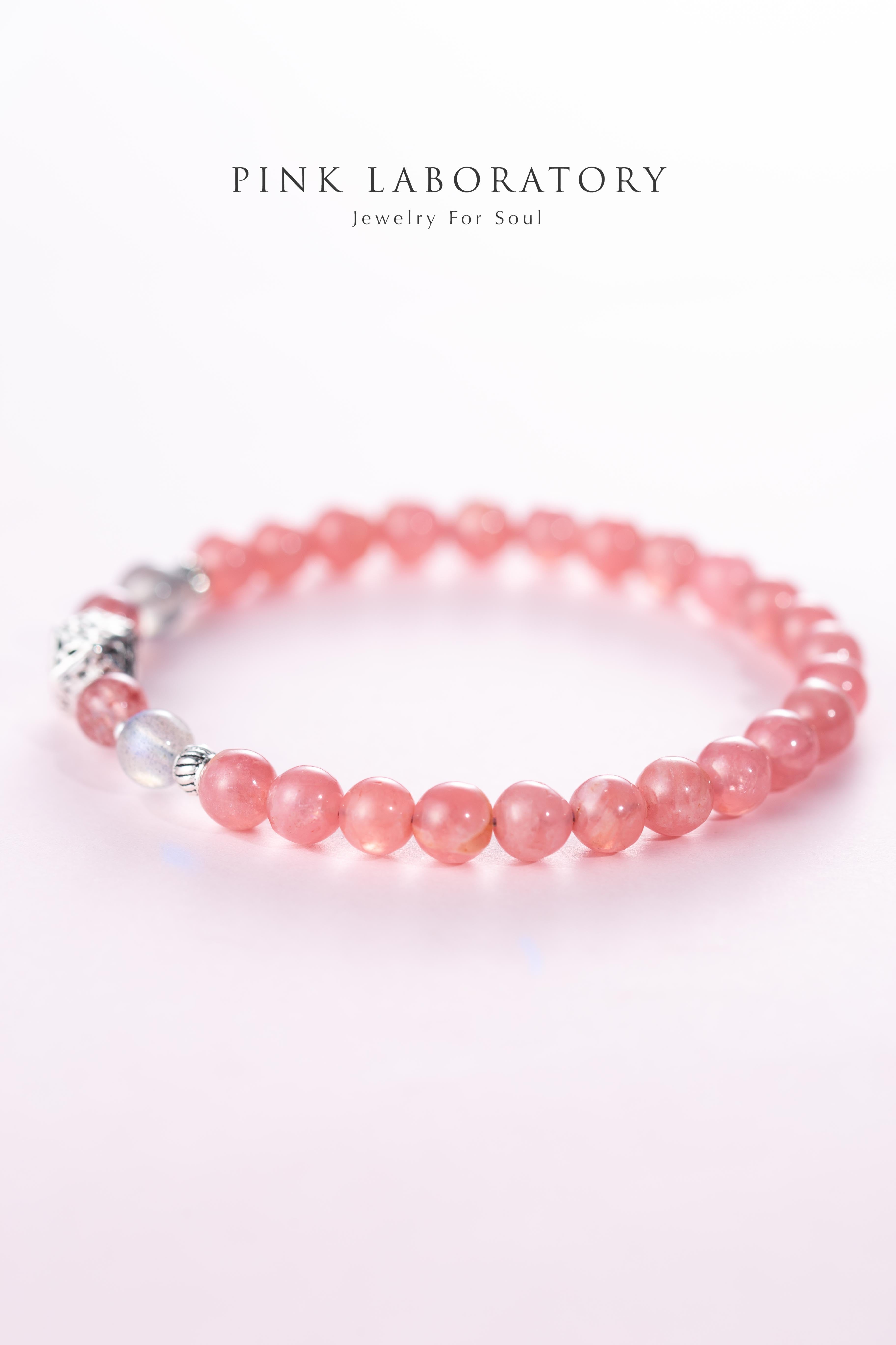 冰種紅紋石草莓晶925純銀手鍊