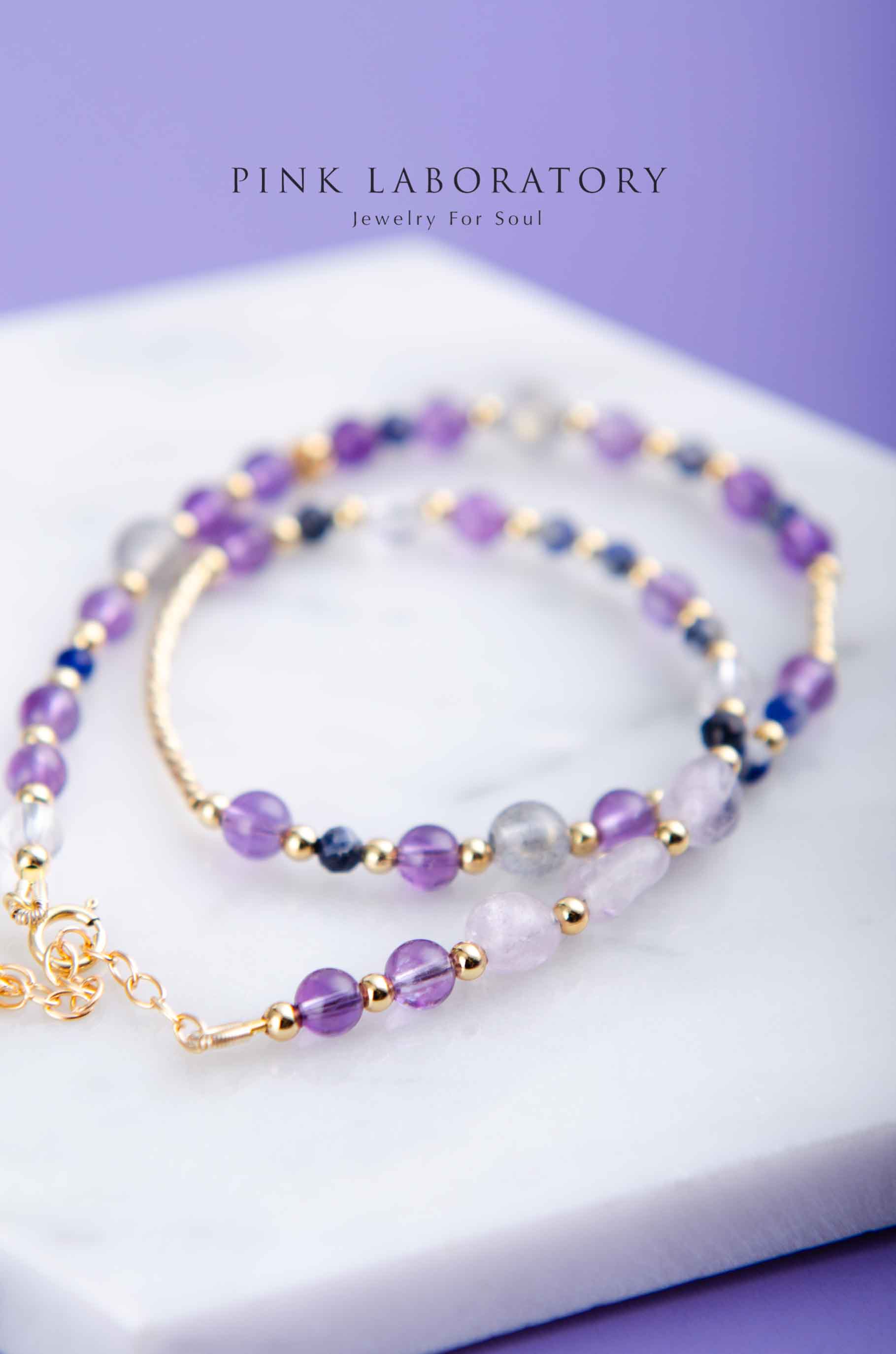 烏拉圭紫水晶手鍊 | 蘇打石 | 切面 | 拉長石 | 多圈