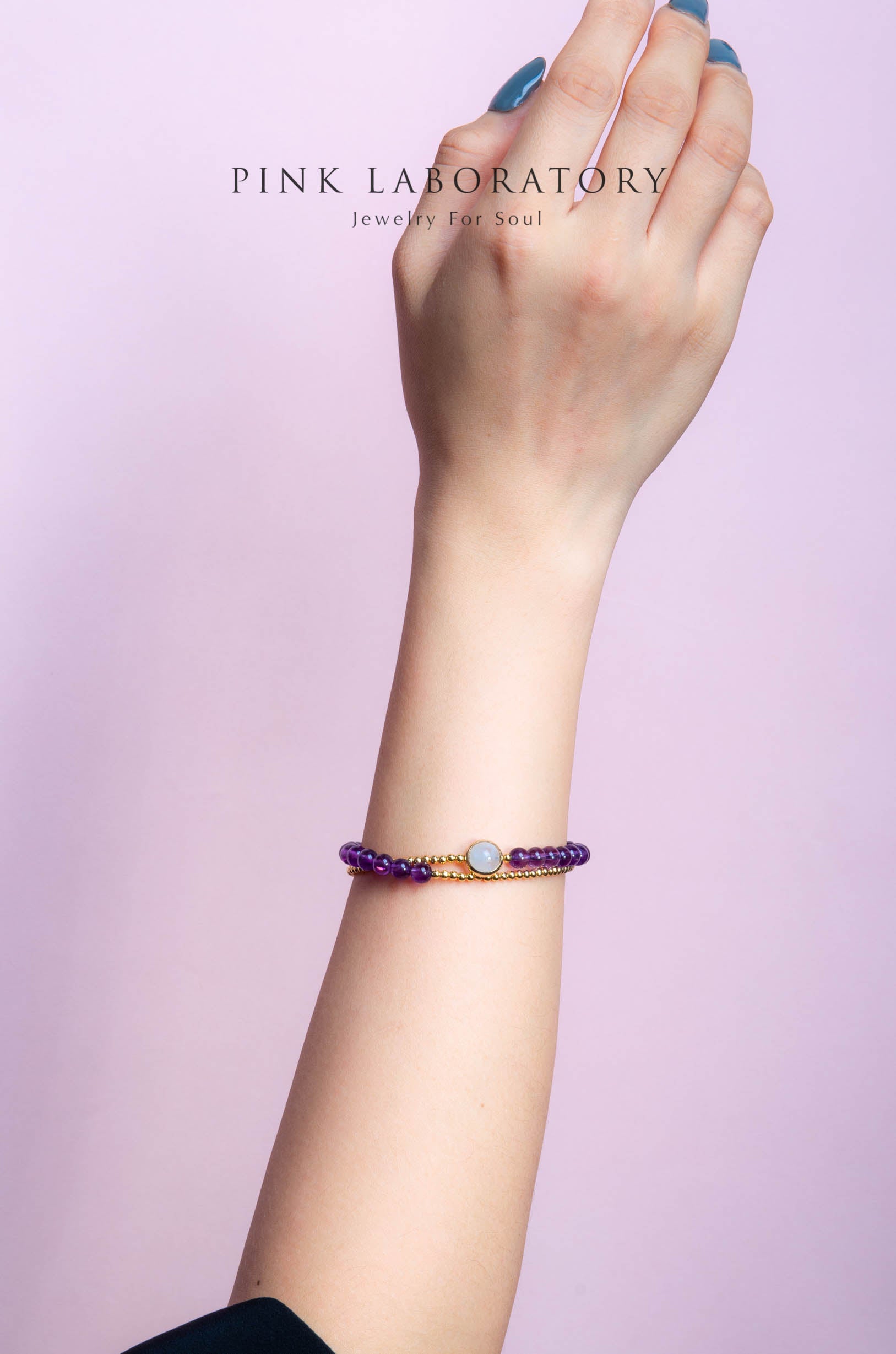 紫水晶月光石手鍊 | 14kgf | 夜色系列