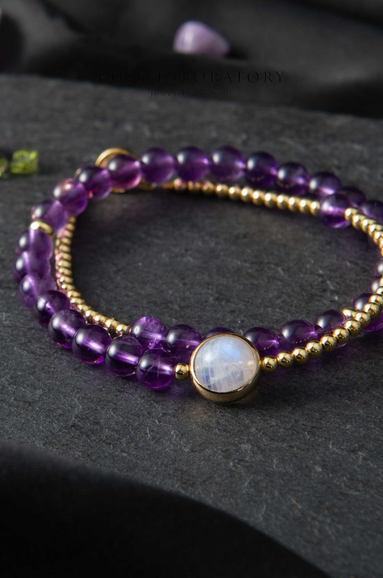 紫水晶月光石手鍊 | 14kgf | 夜色系列