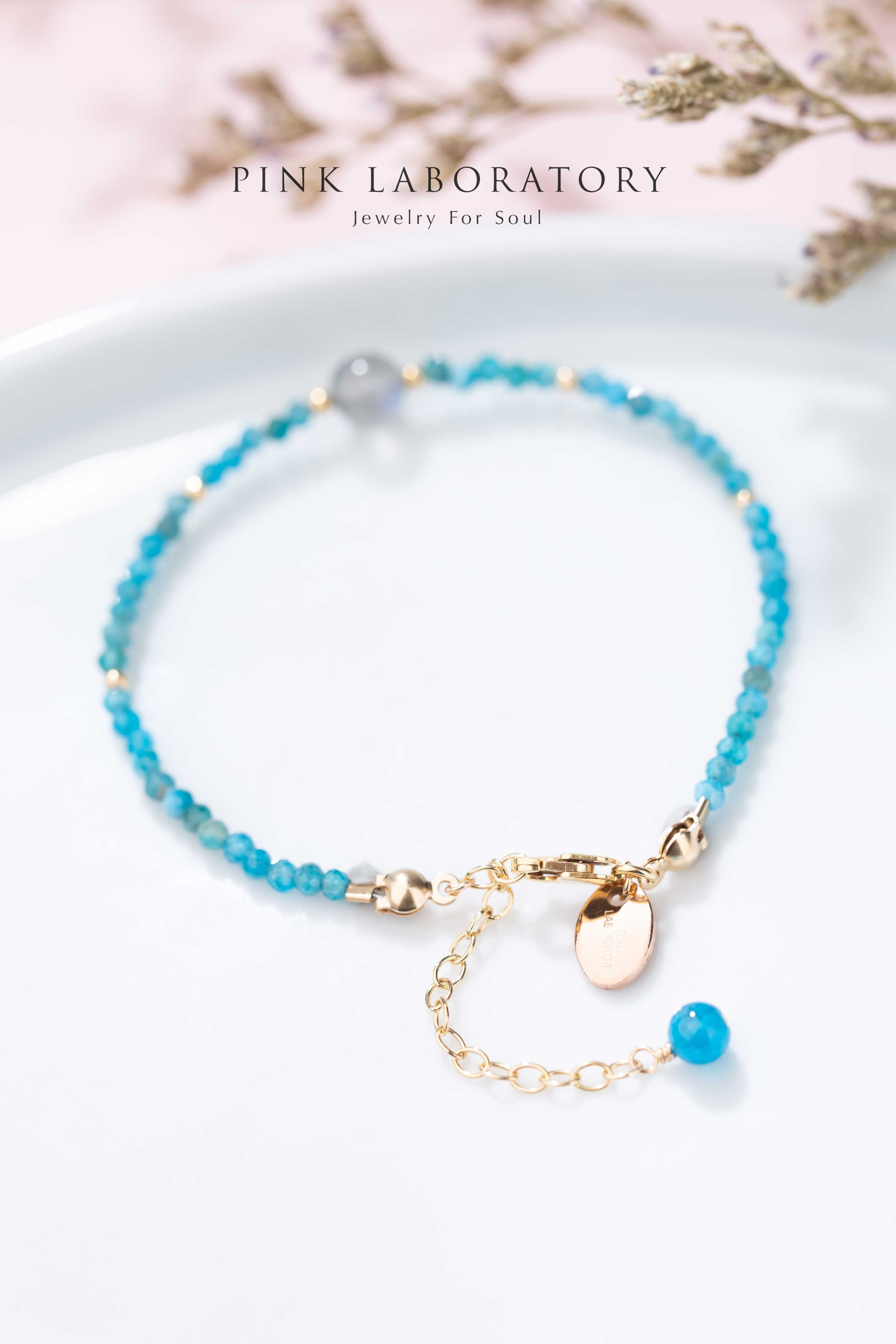 磷灰石拉長石14KGF極細手鍊