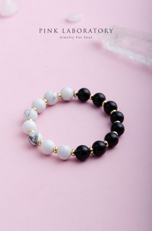黑瑪瑙白松石手鍊 - Pink Laboratory
