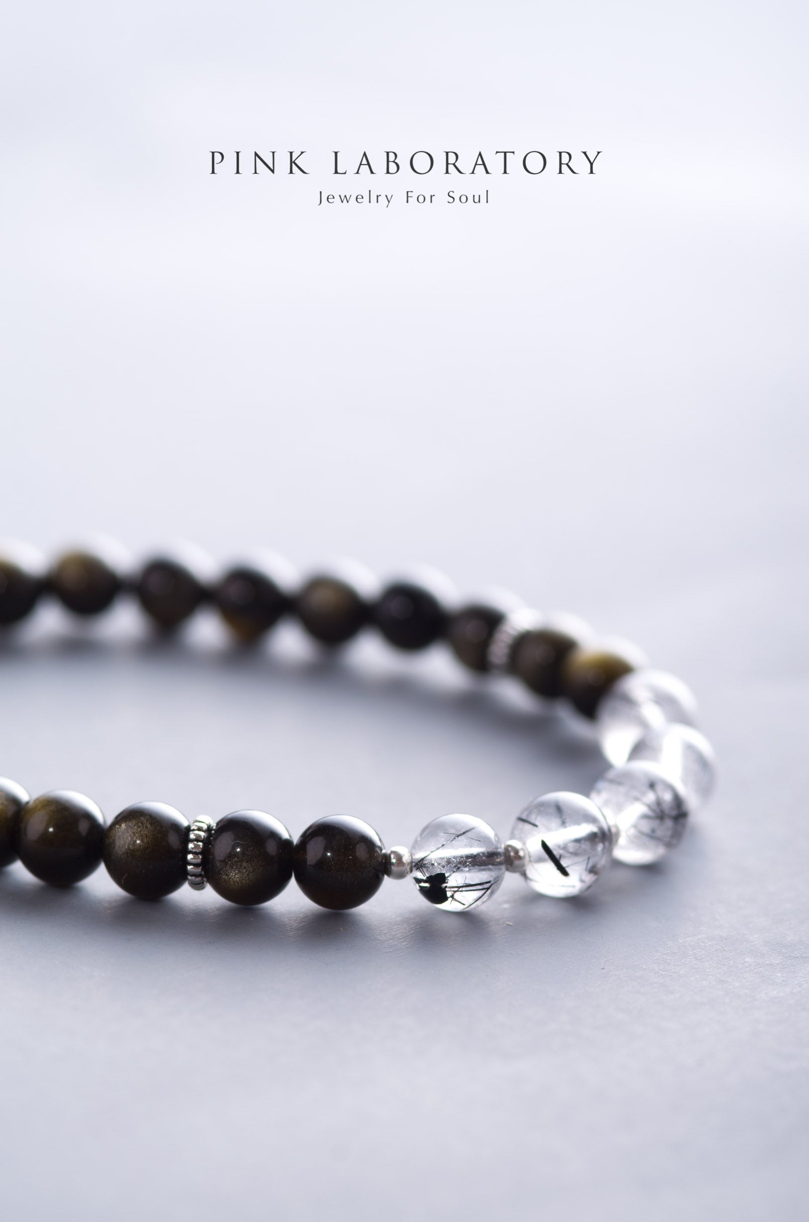 黑髮晶925純銀手鏈