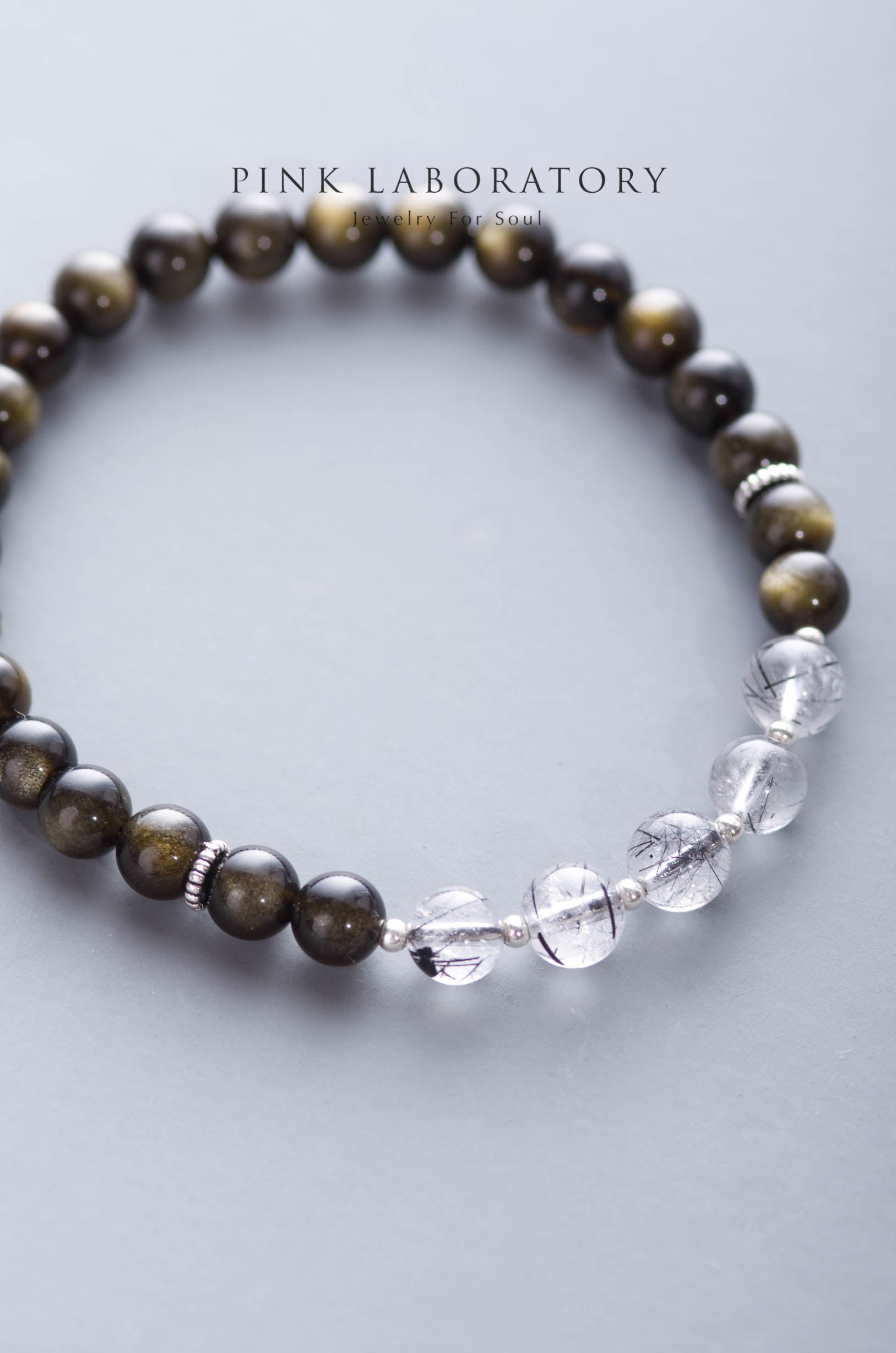 黑髮晶925純銀手鏈