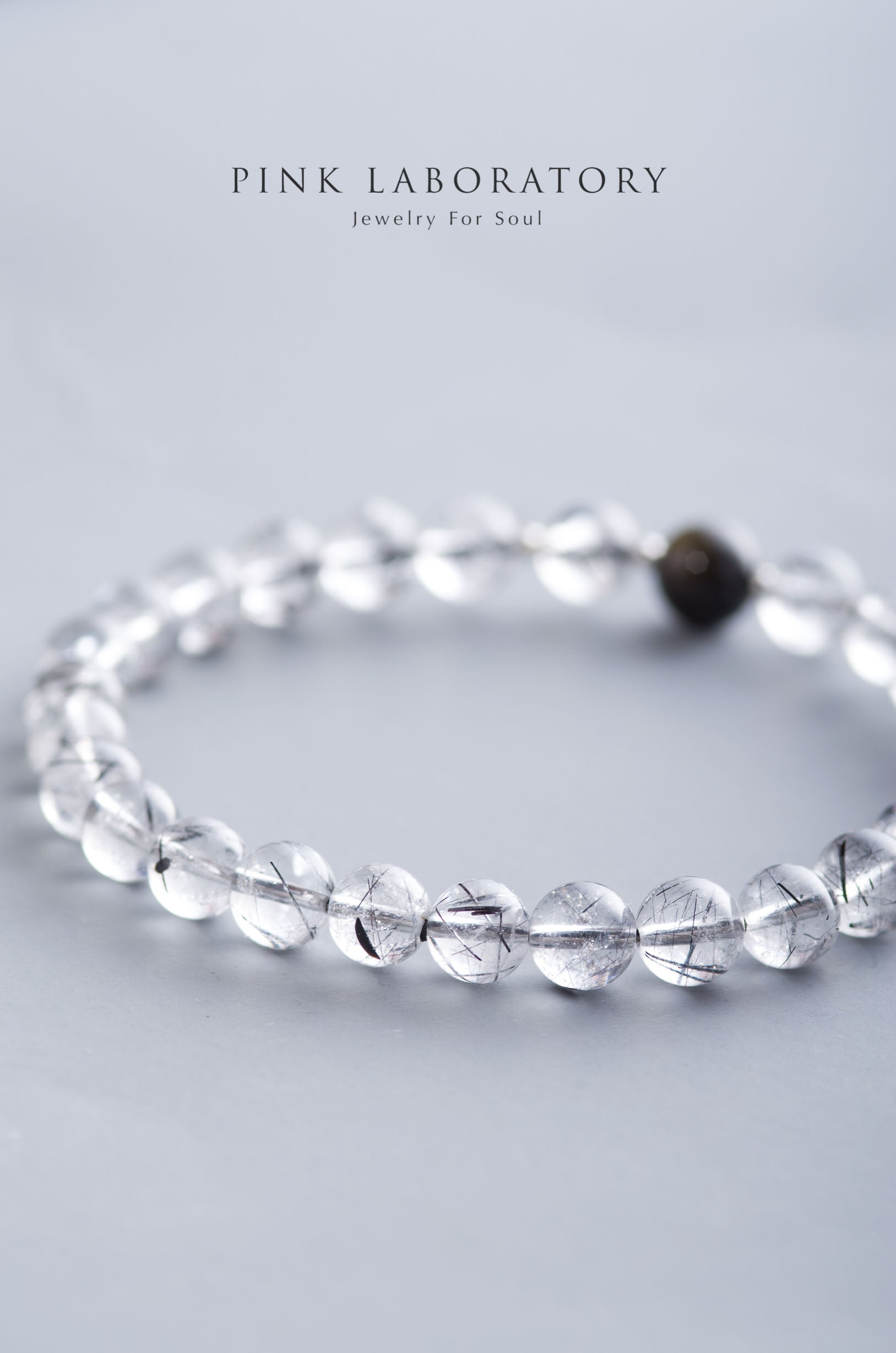 黑髮晶黑曜石925純銀手鏈