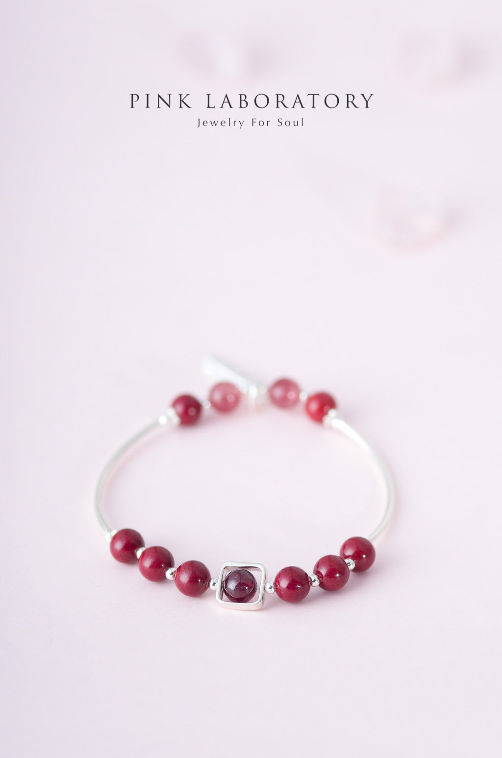 紫金砂硃砂 925純銀手鏈 | 草莓晶