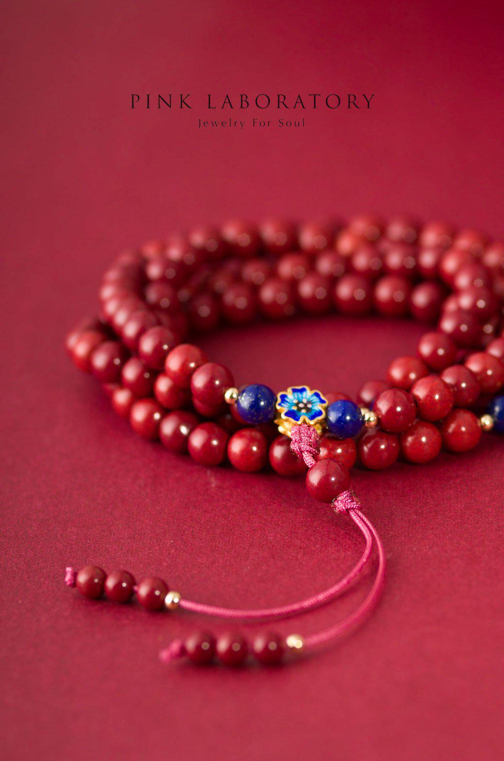 紫金砂硃砂 6mm多圈念珠手鏈 | 108佛珠 - Pink Laboratory