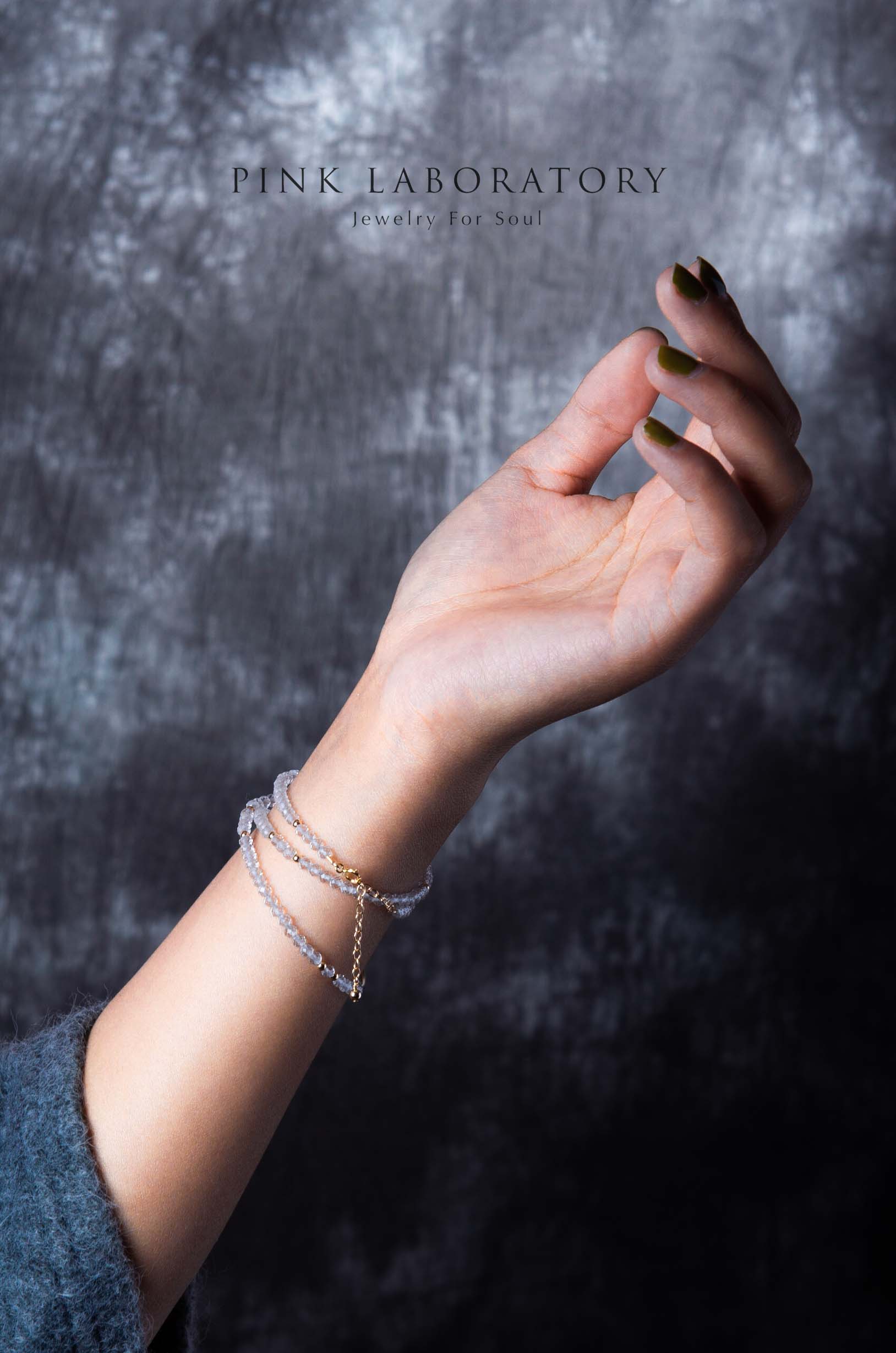 白水晶極細手鍊 | 三圈 | 3mm | 14K包金