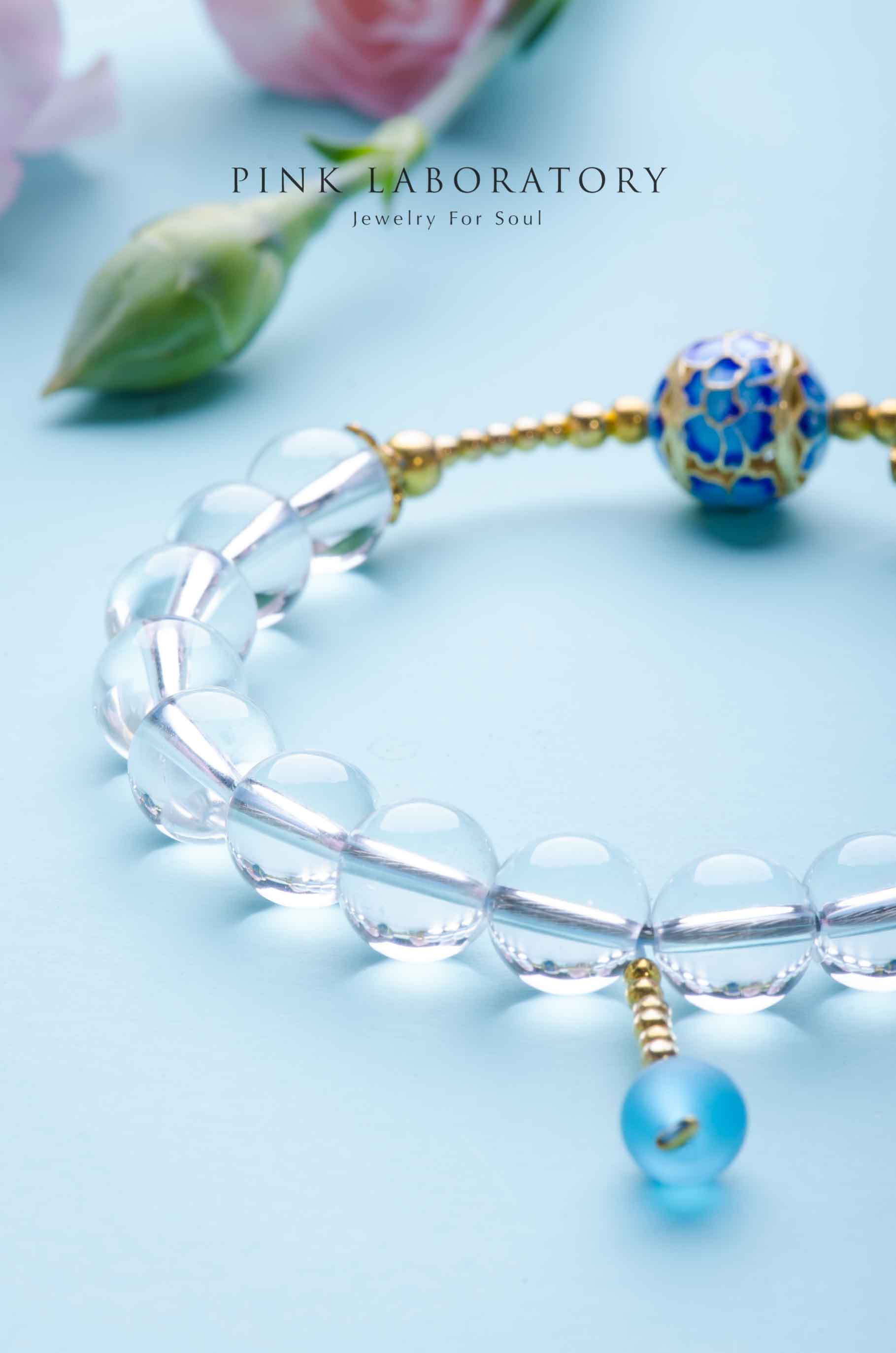 瓶與鏡 | 白水晶景泰藍琉璃手鍊