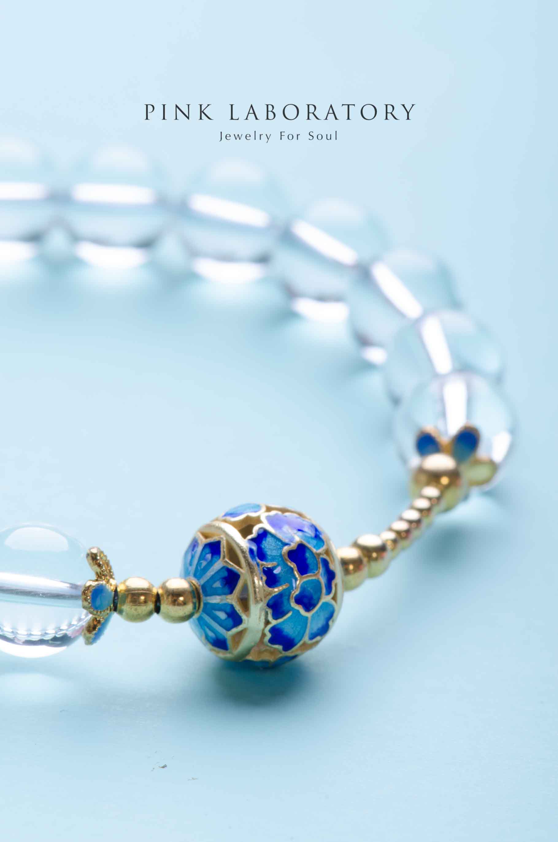 瓶與鏡 | 白水晶景泰藍琉璃手鍊