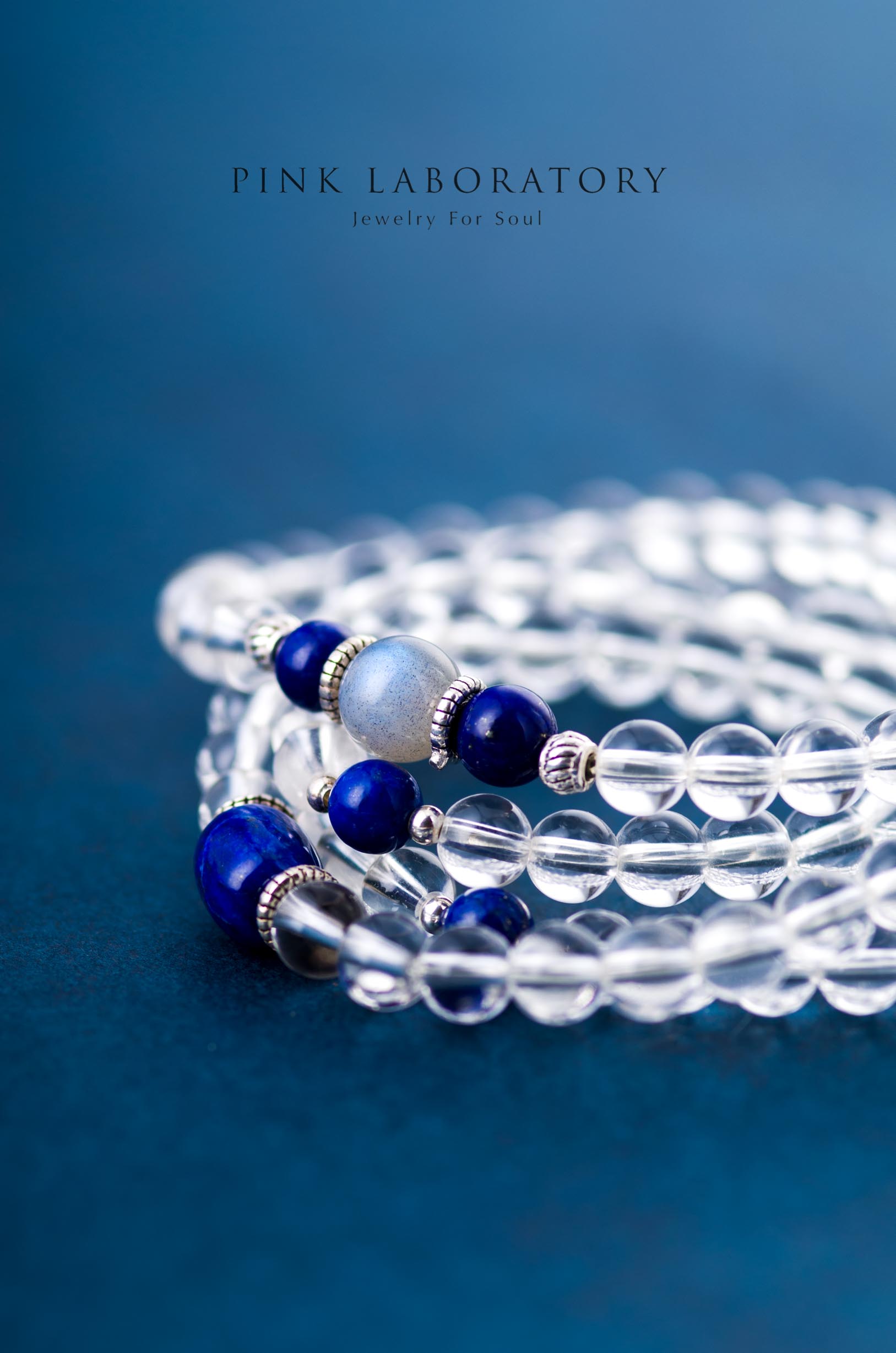 白水晶青金石念珠手鍊 | 108佛珠 | 6mm | 925純銀