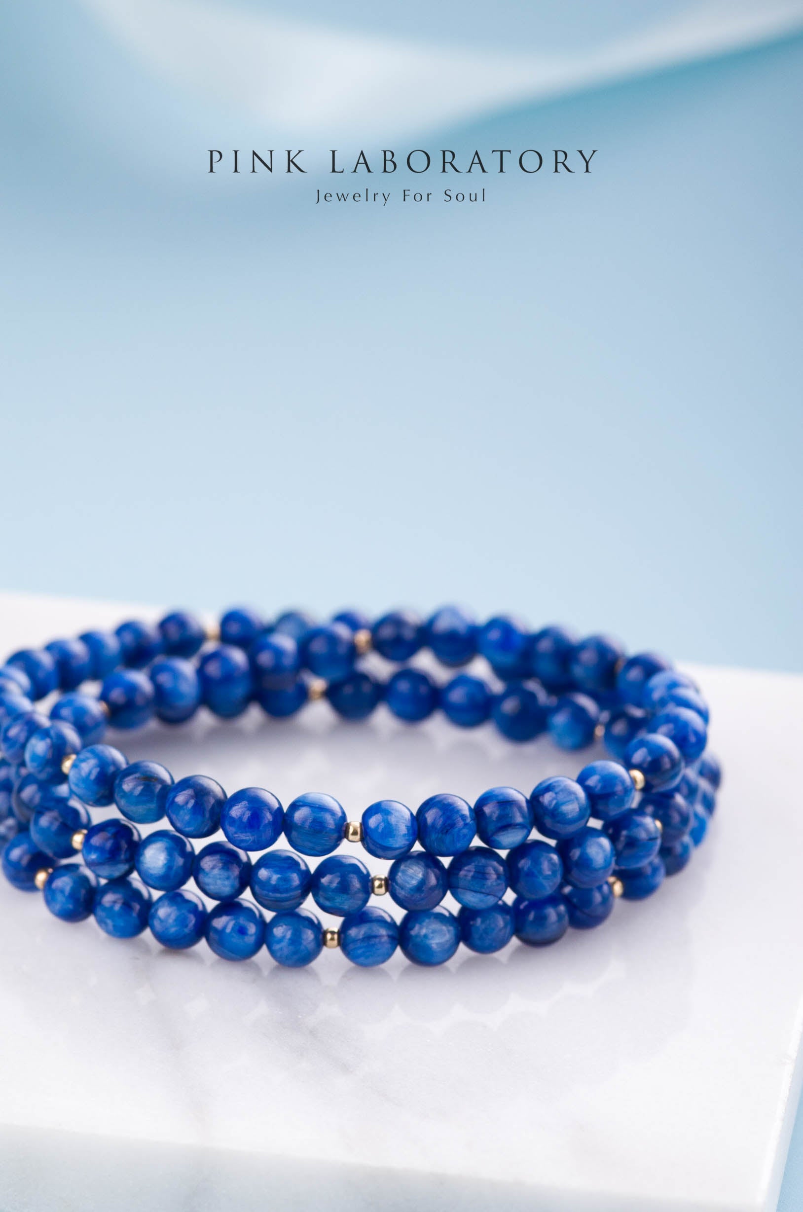 藍晶石手鍊 | 三圈 | 6mm | 14K包金