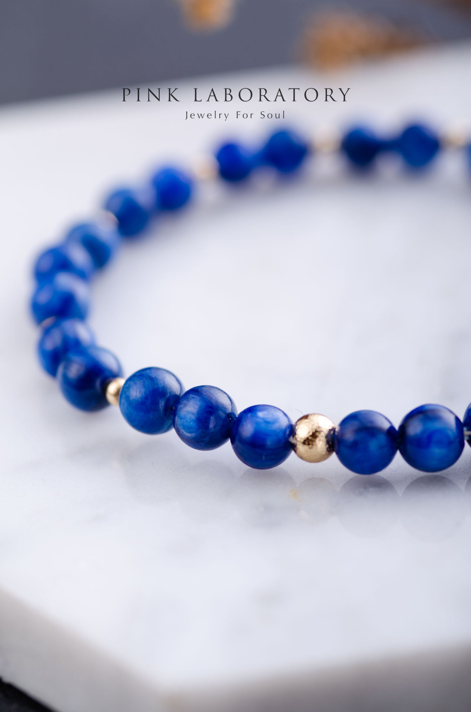 藍晶石6mm手鍊 | 單圈 | 14K包金