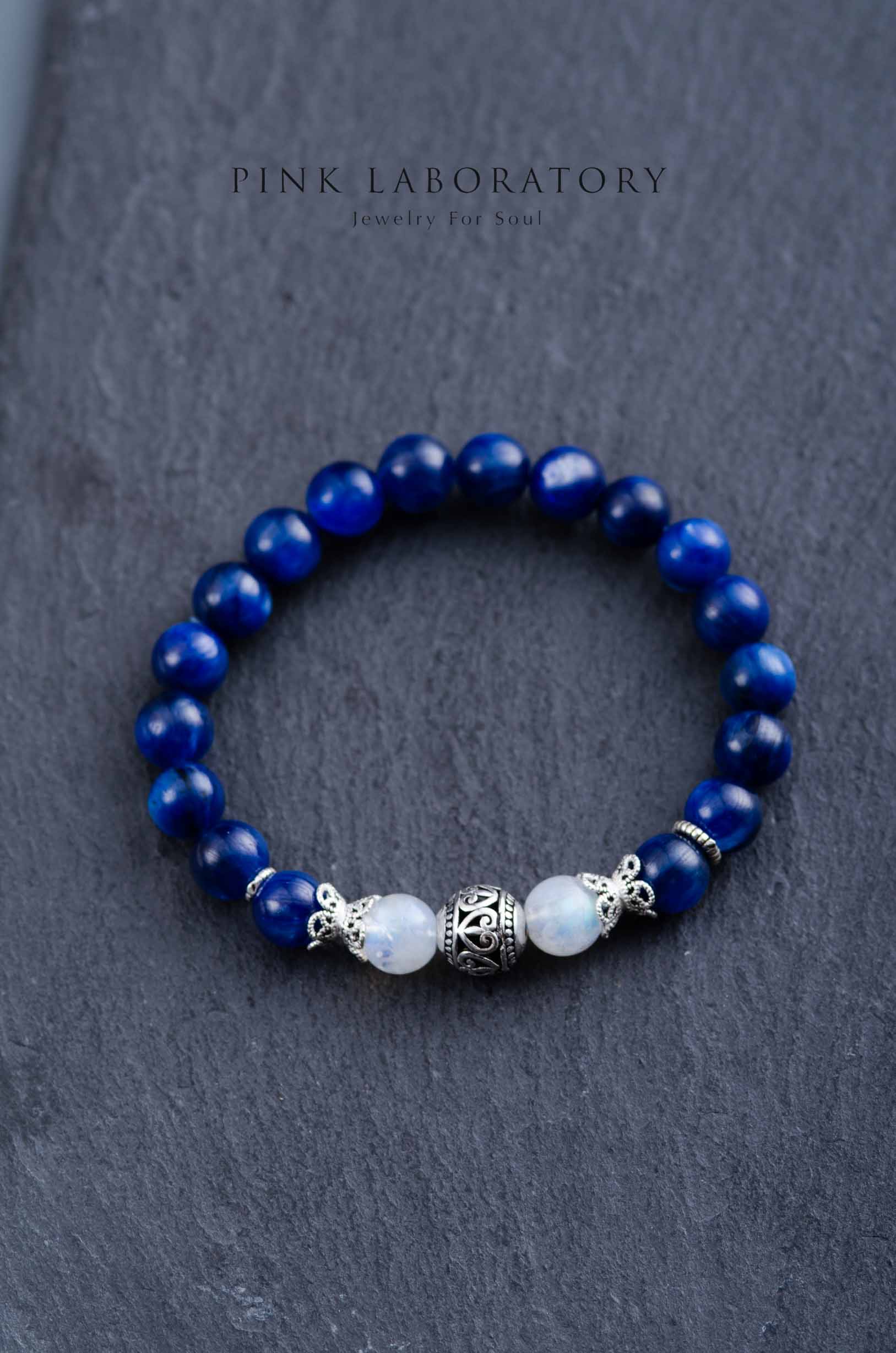 藍晶石8mm手鍊 | 月光石 | 925純銀