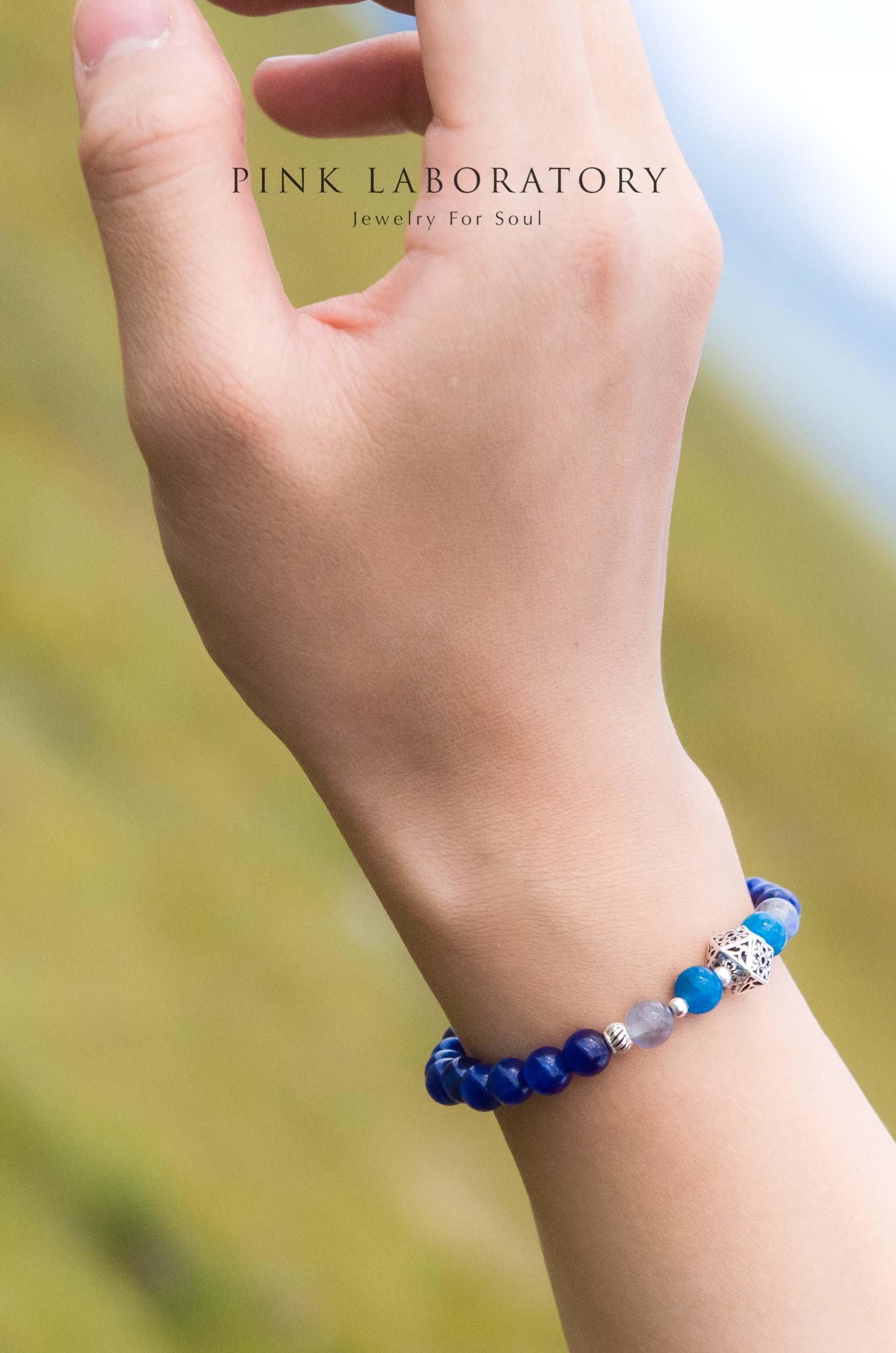 藍晶石磷灰石手鍊 | 925純銀手鏈