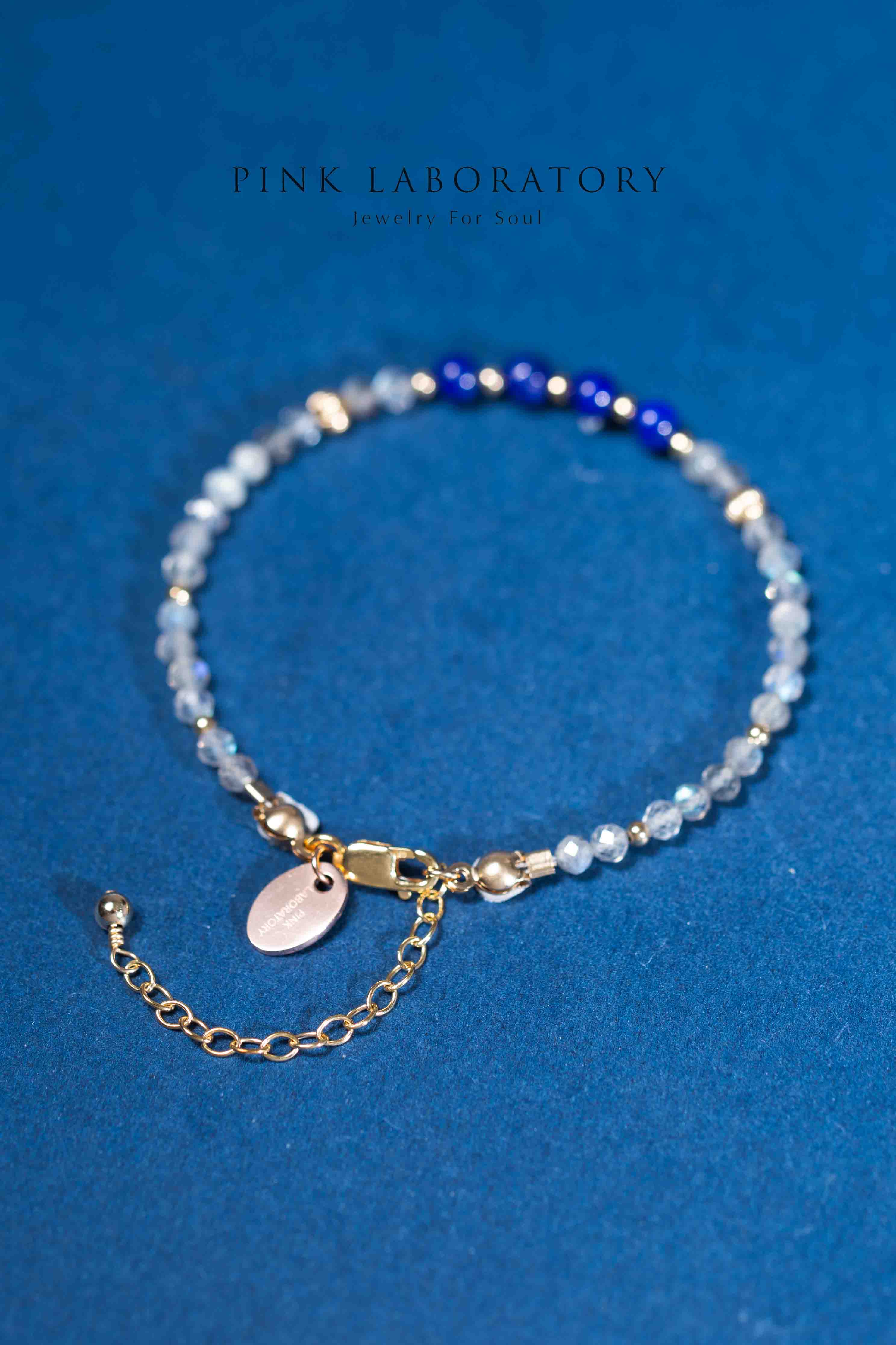 拉長石青金石14KGF極細手鍊