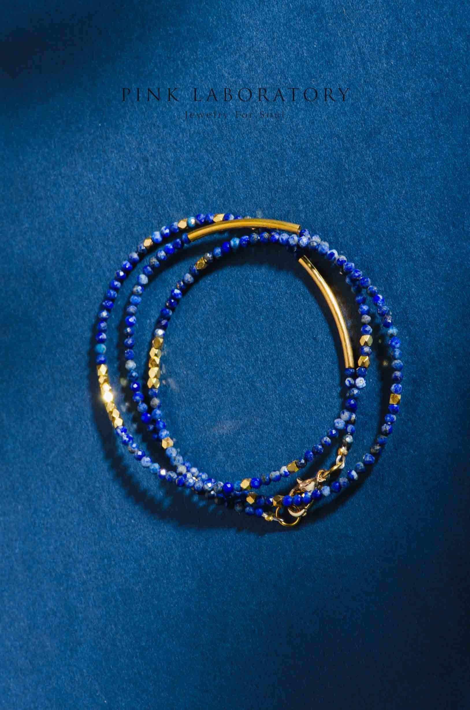 梵高的星夜 | 青金石3mm多圈手鍊 - Pink Laboratory