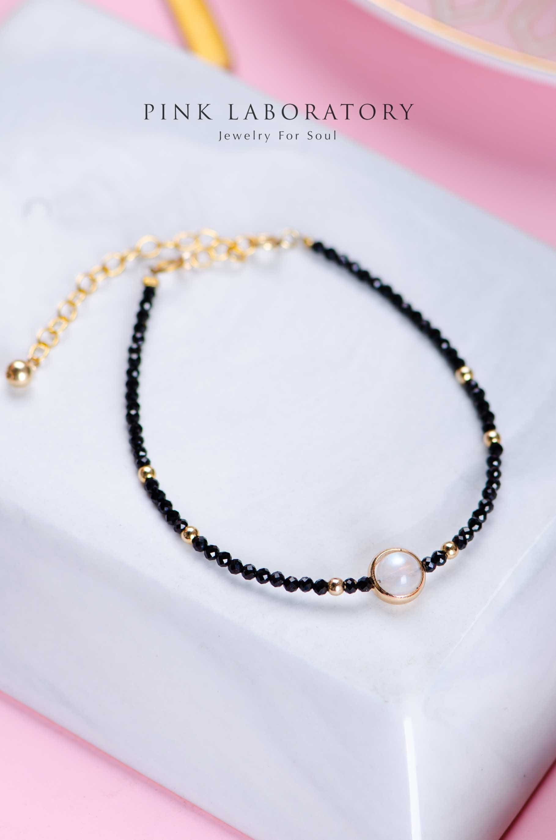 月光石月亮石手鏈 | 尖晶石 | 極細系列 - Pink Laboratory