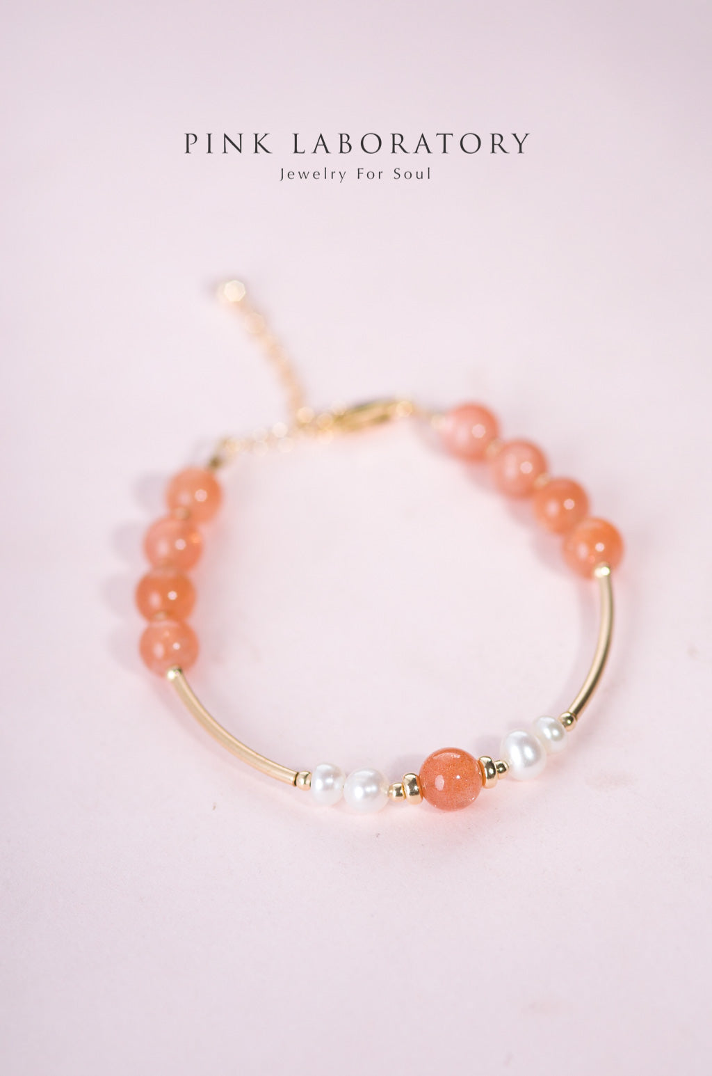 太陽石天然淡水珍珠手鍊 | 14K包金手環