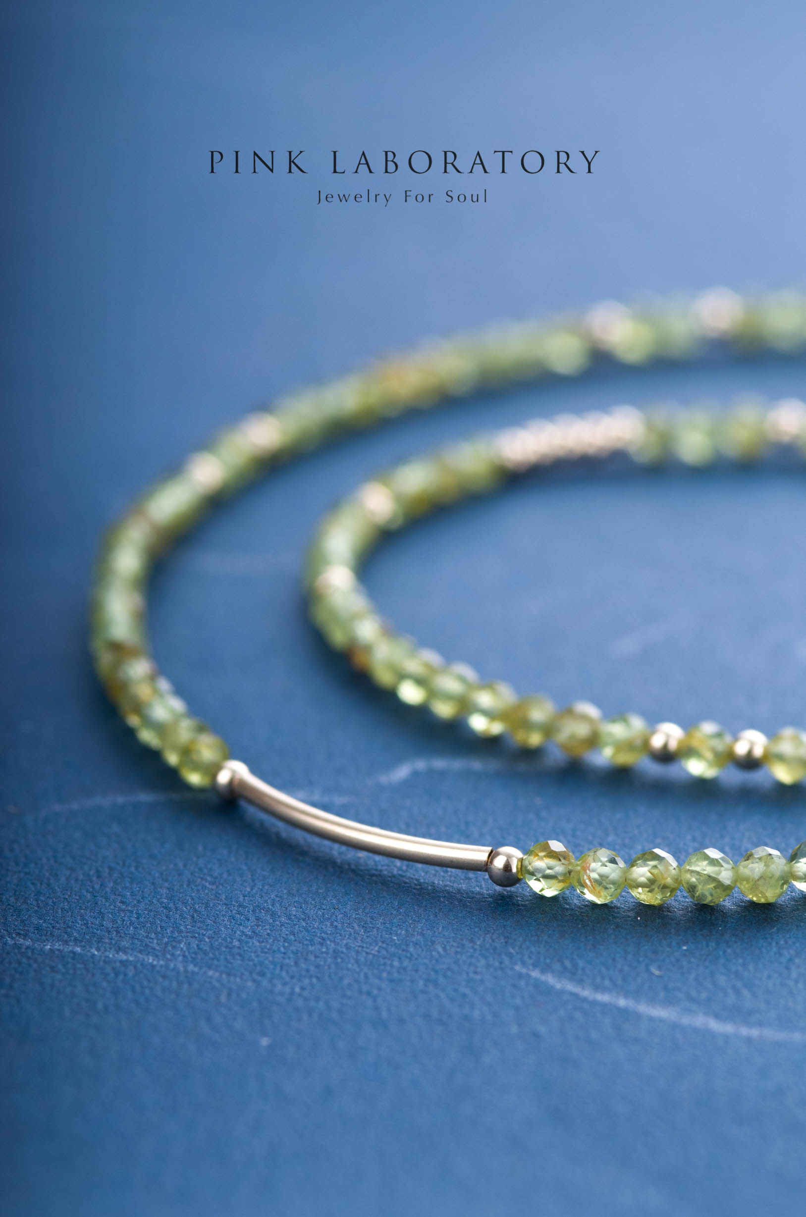 橄欖石極細手鍊 | 三圈 | 3mm | 14K包金