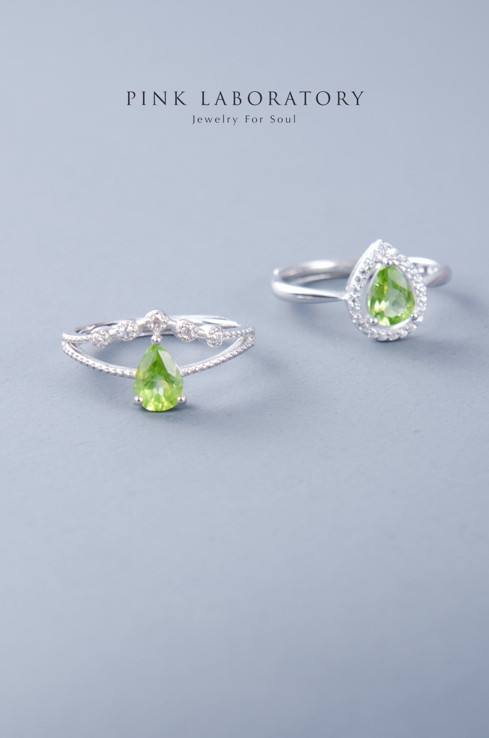橄欖石925純銀戒指 - Pink Laboratory