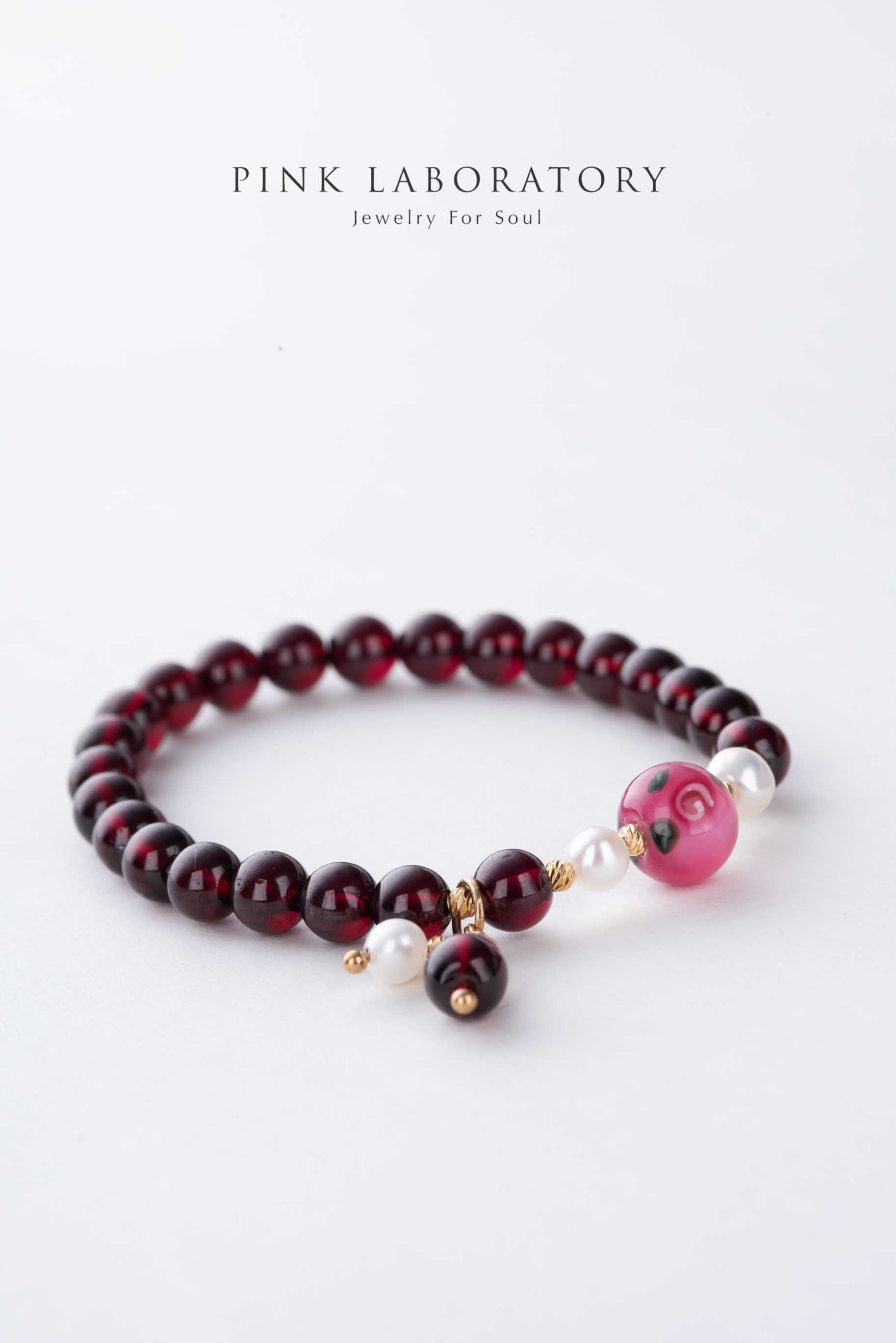 石榴石手鍊 | 琉璃珠 | 珍珠 | 14kgf配件 |