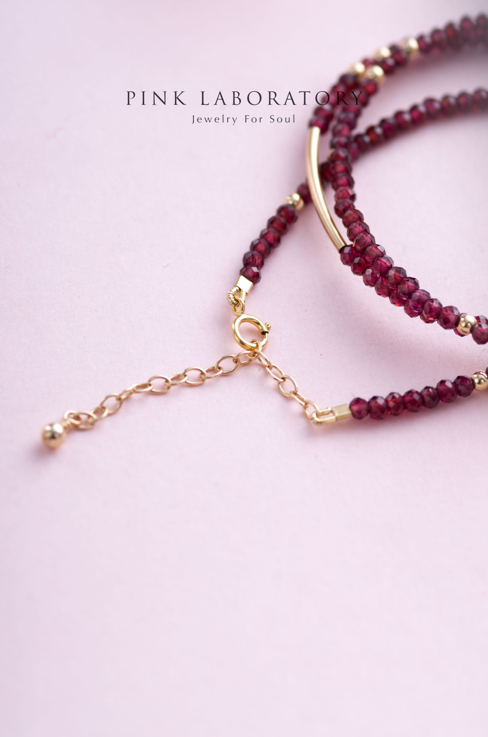 石榴石極細手鍊 | 14K包金