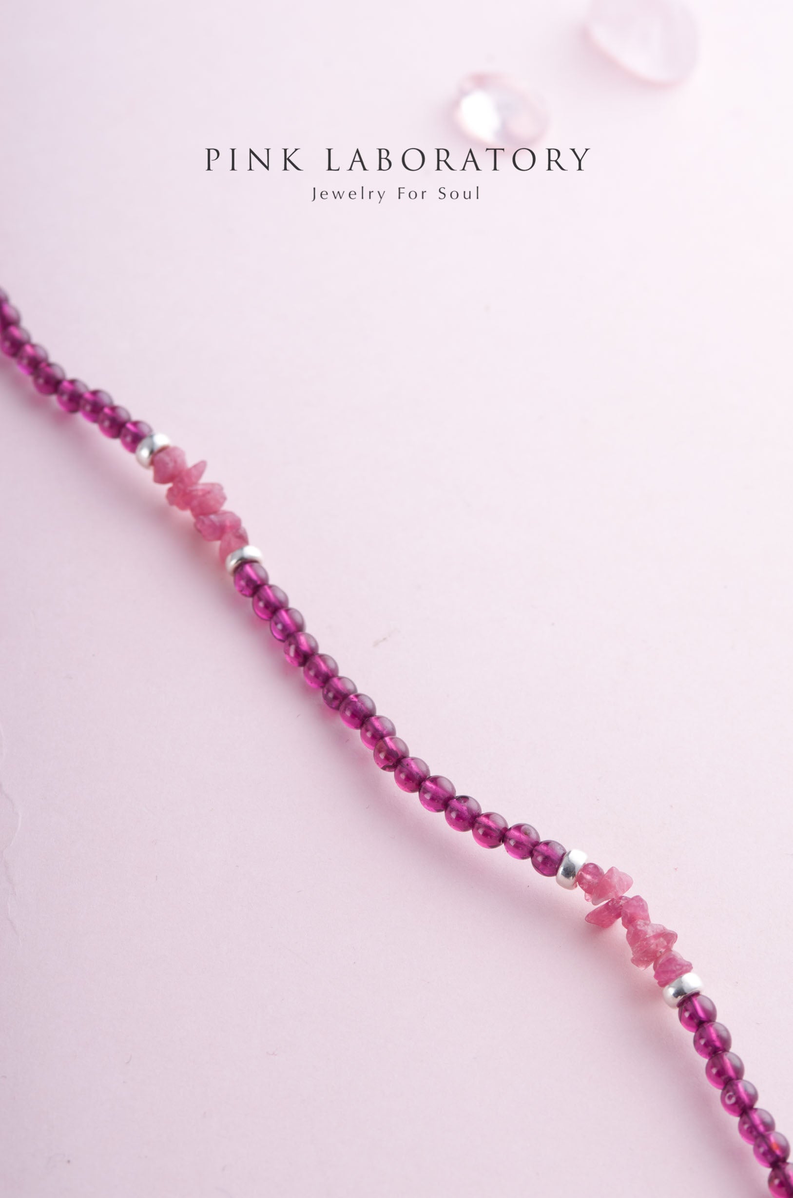 紫牙烏石榴石碧璽4mm手鍊 | 925純銀