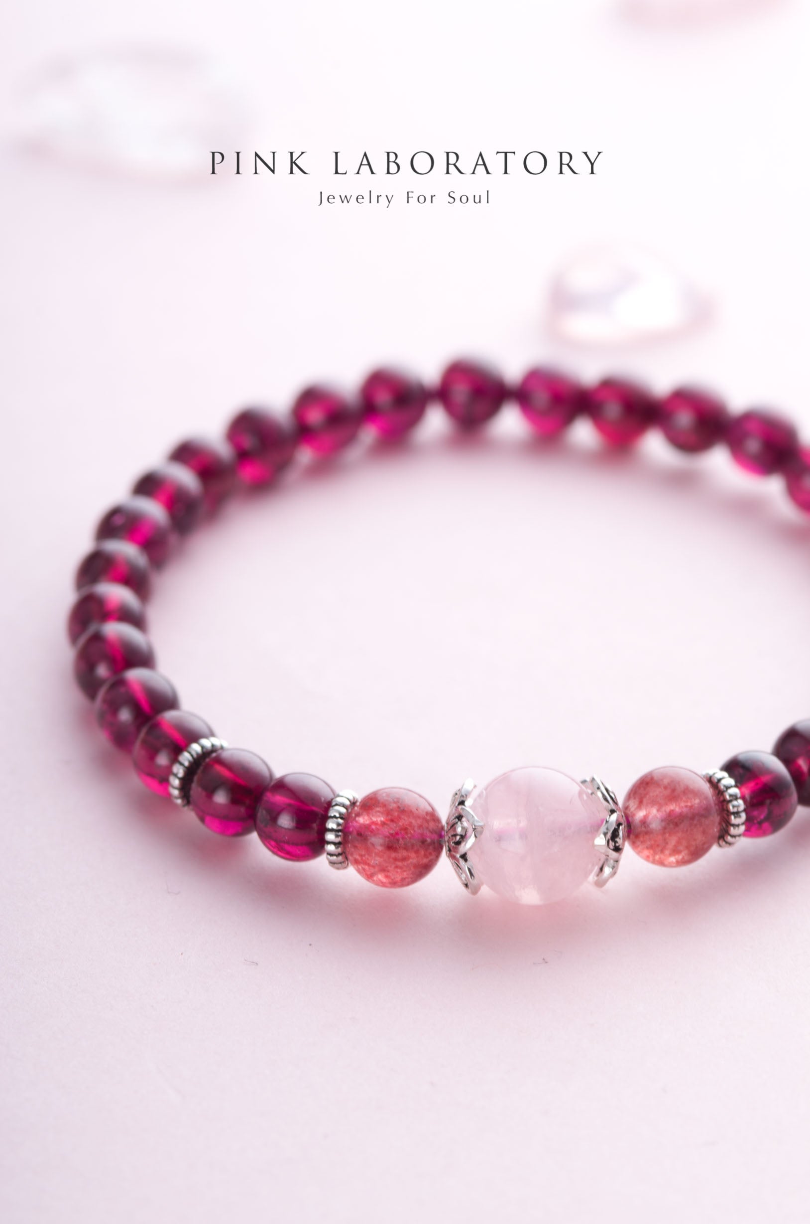 紫牙烏石榴石6mm手鍊 | 粉水晶 | 925純銀 |