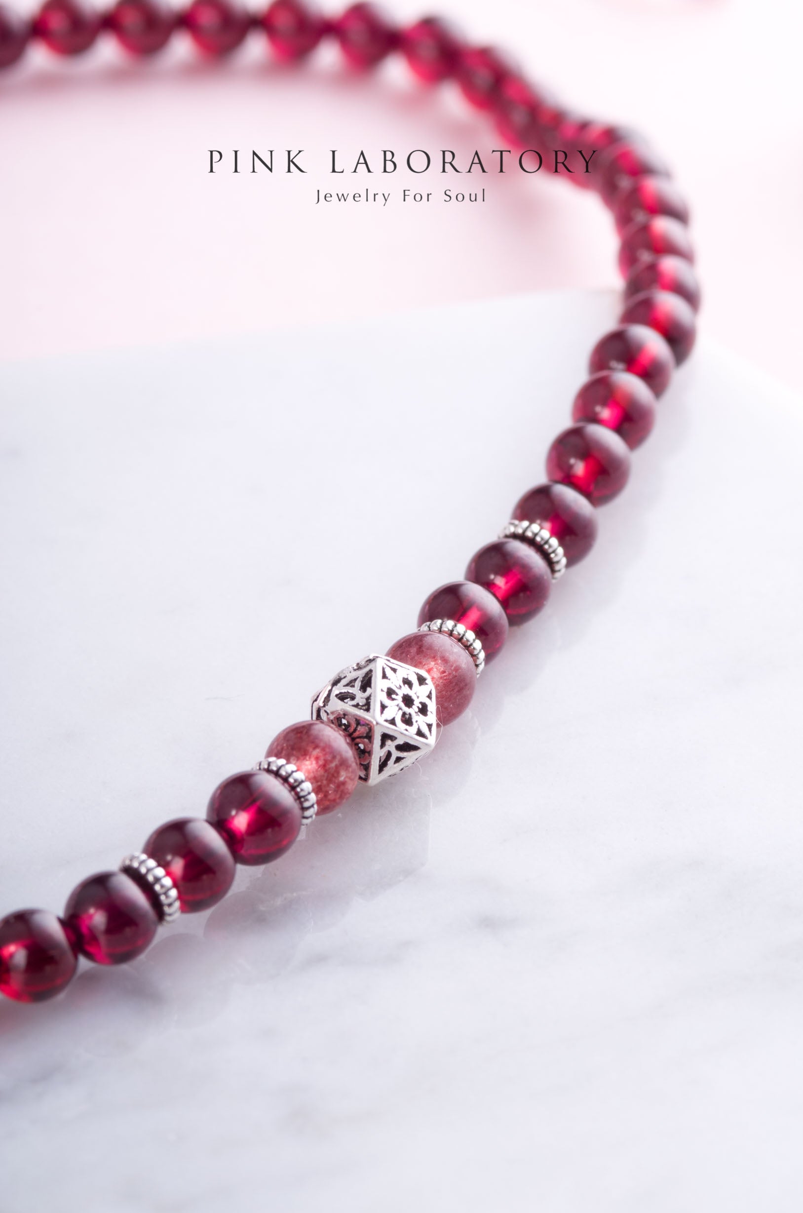 石榴石雙圈手鍊 | 925純銀 |