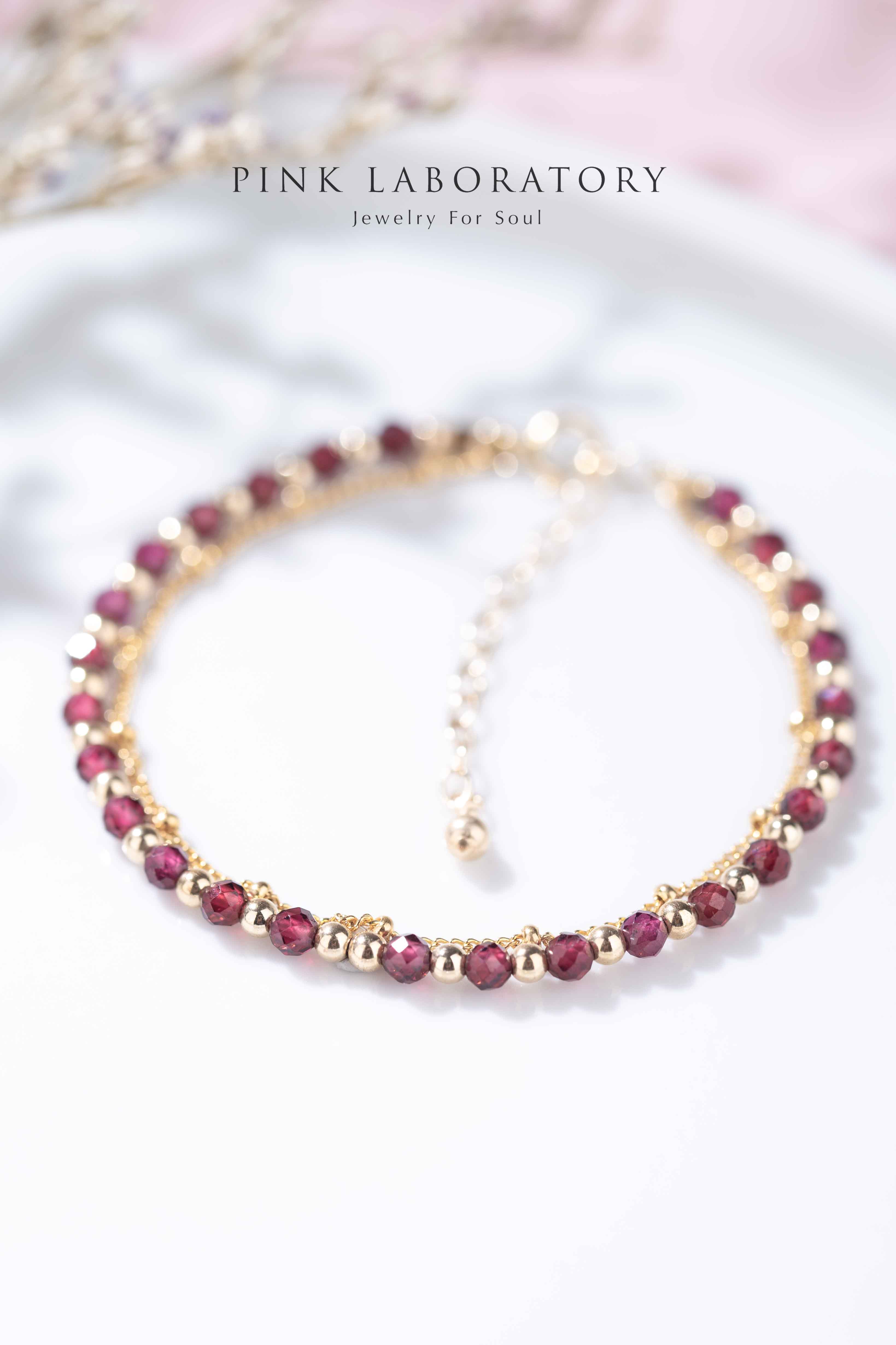 石榴石14K包金手鍊|字母客製