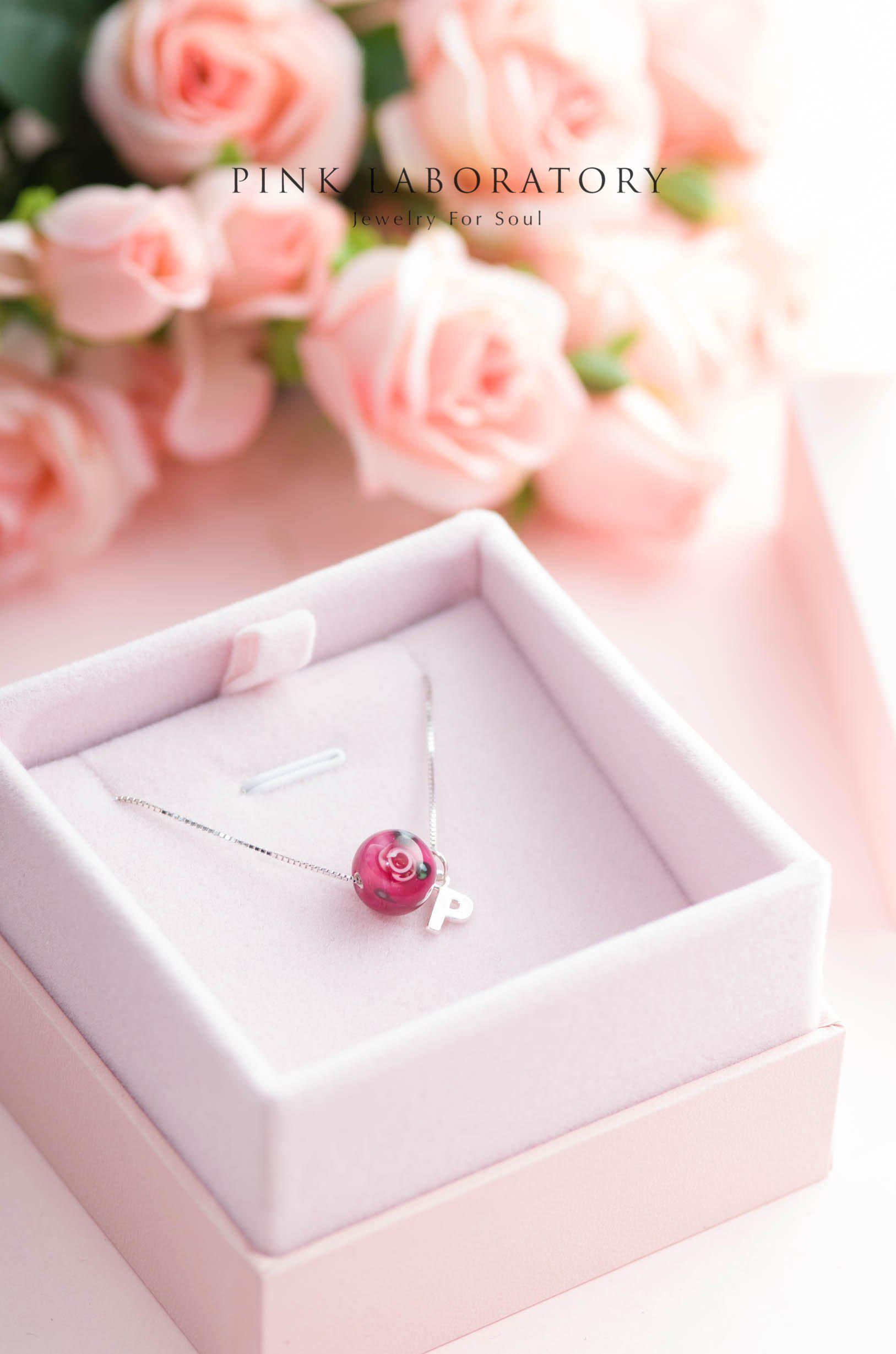 奧地利手繪琉璃珠項鍊 | 925純銀 - Pink Laboratory