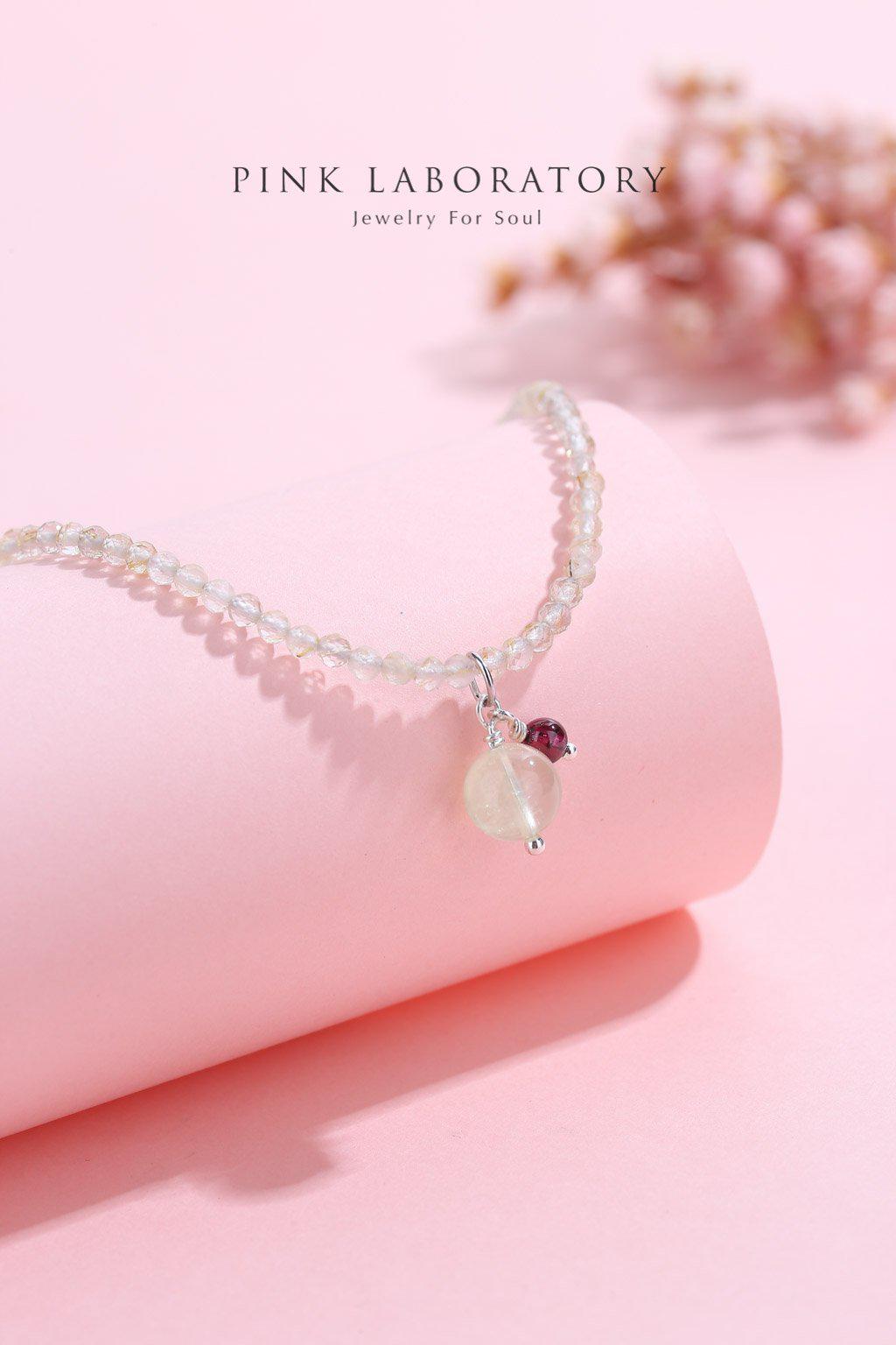 金髮晶葡萄石925純銀項鍊 - Pink Laboratory