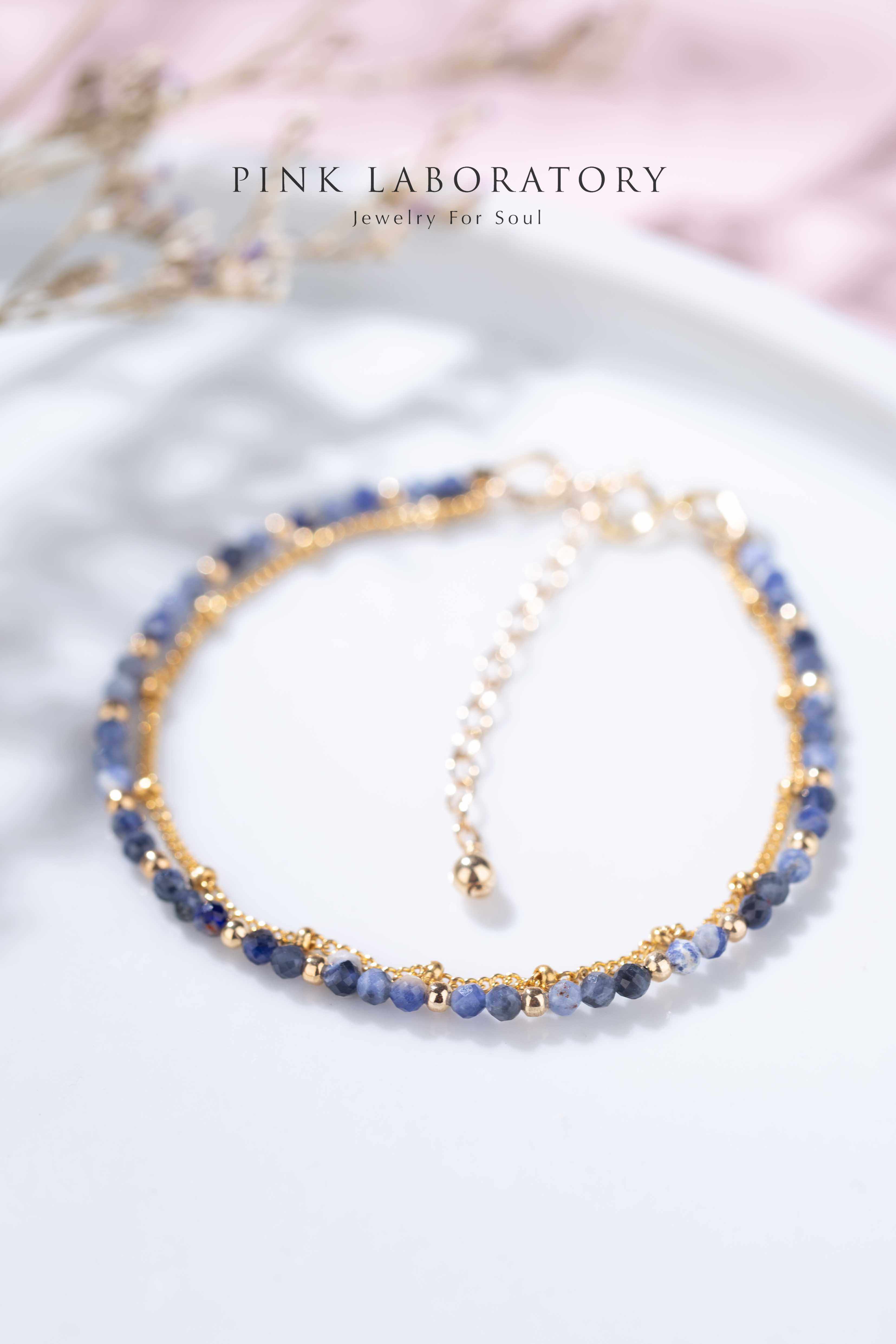 蘇打石14K包金極細手鍊 | 字母客製 - Pink Laboratory