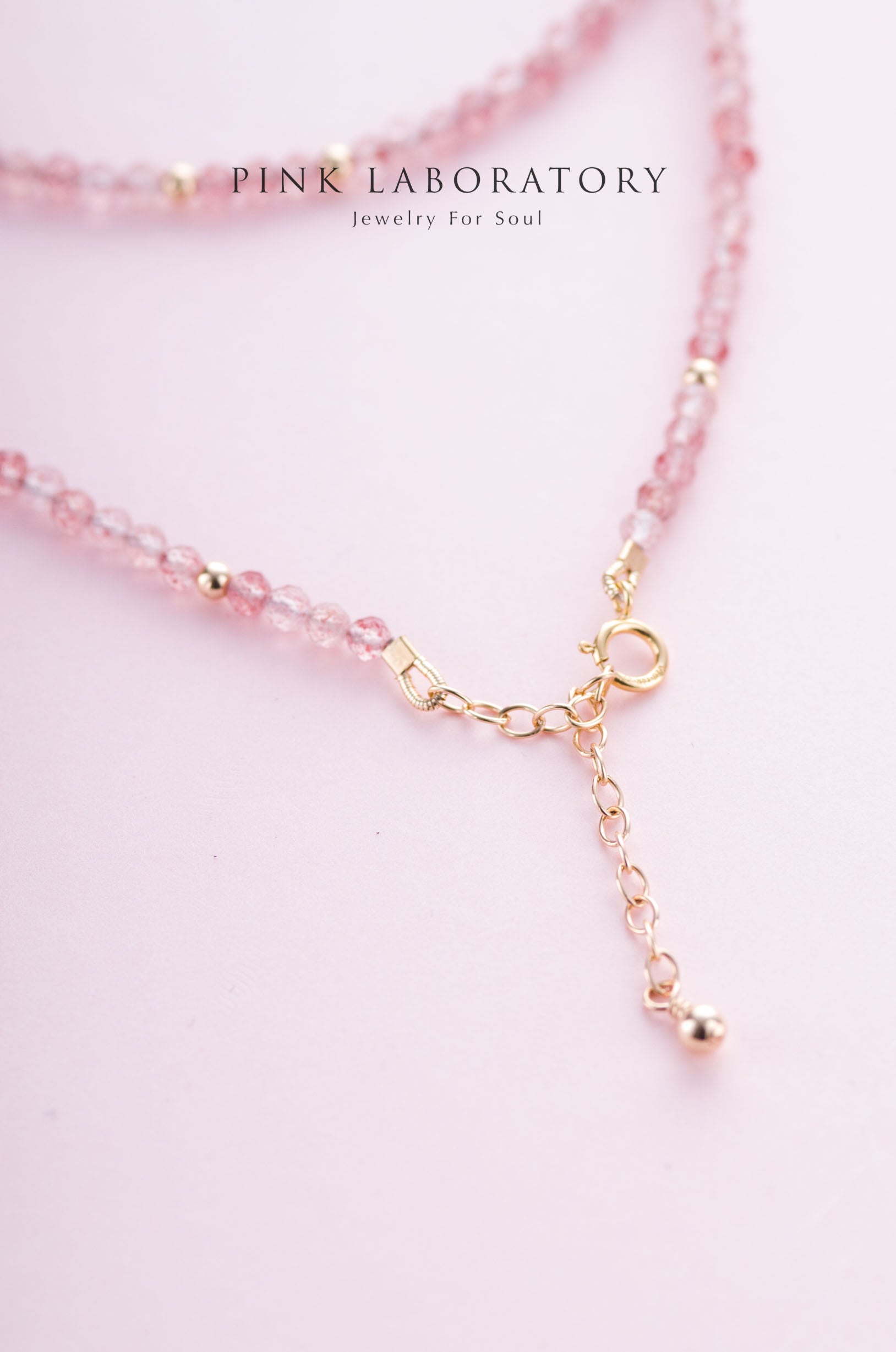 極細草莓晶手鍊 | 三圈 | 14K包金