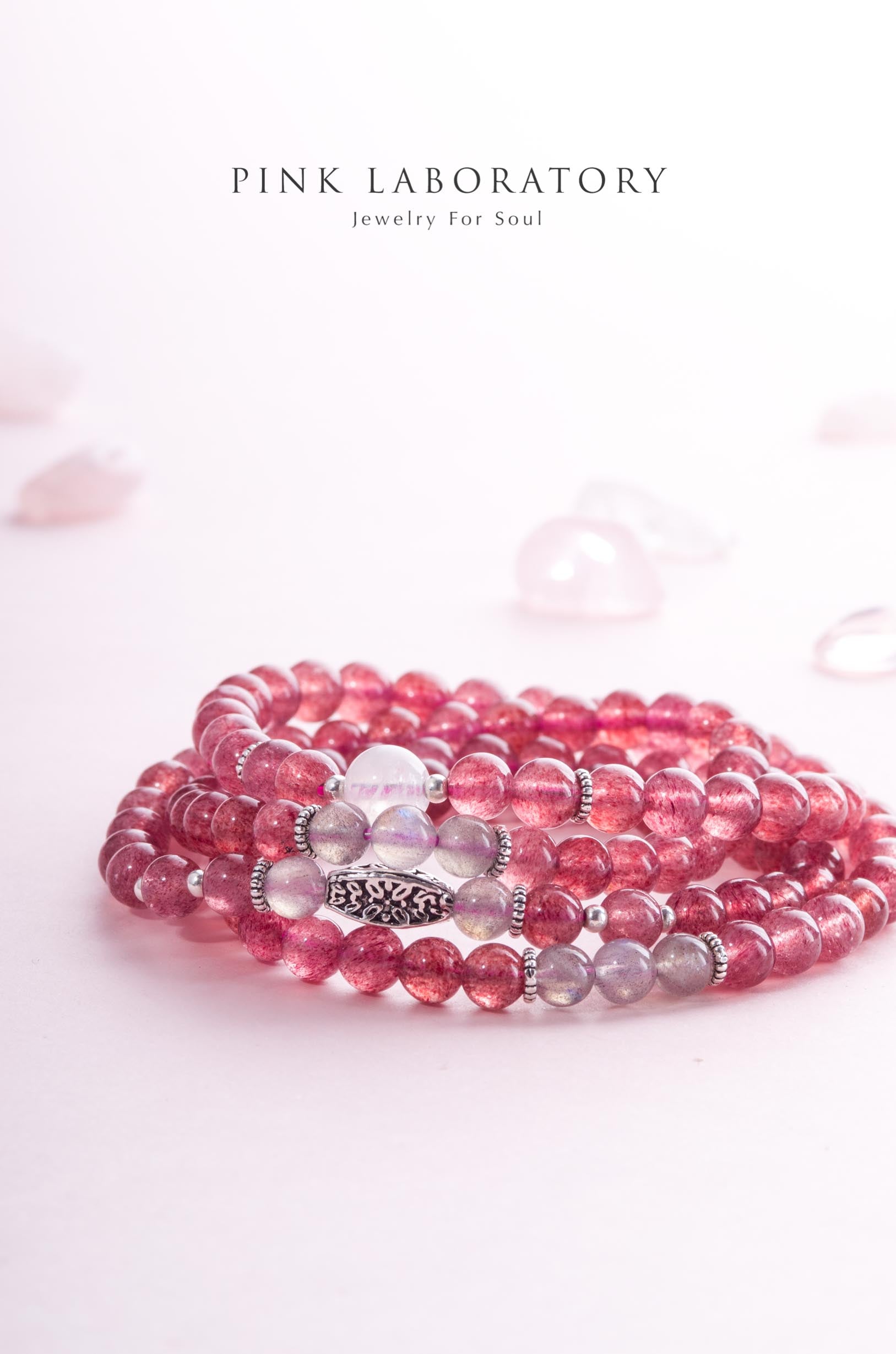 鴿血紅草莓晶6mm 925純銀念珠手鍊 | 108佛珠