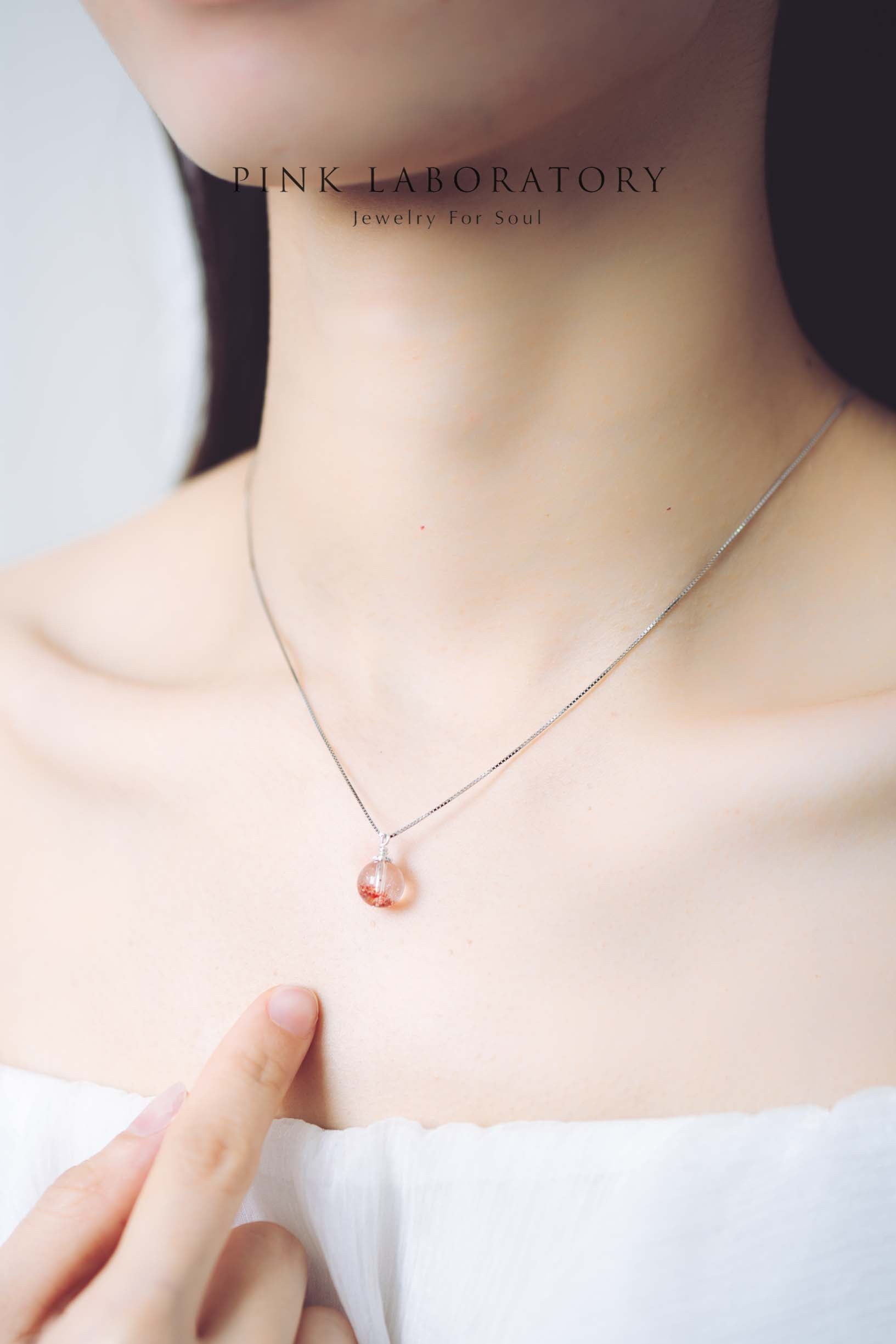 紅超七金草莓晶925純銀項鍊